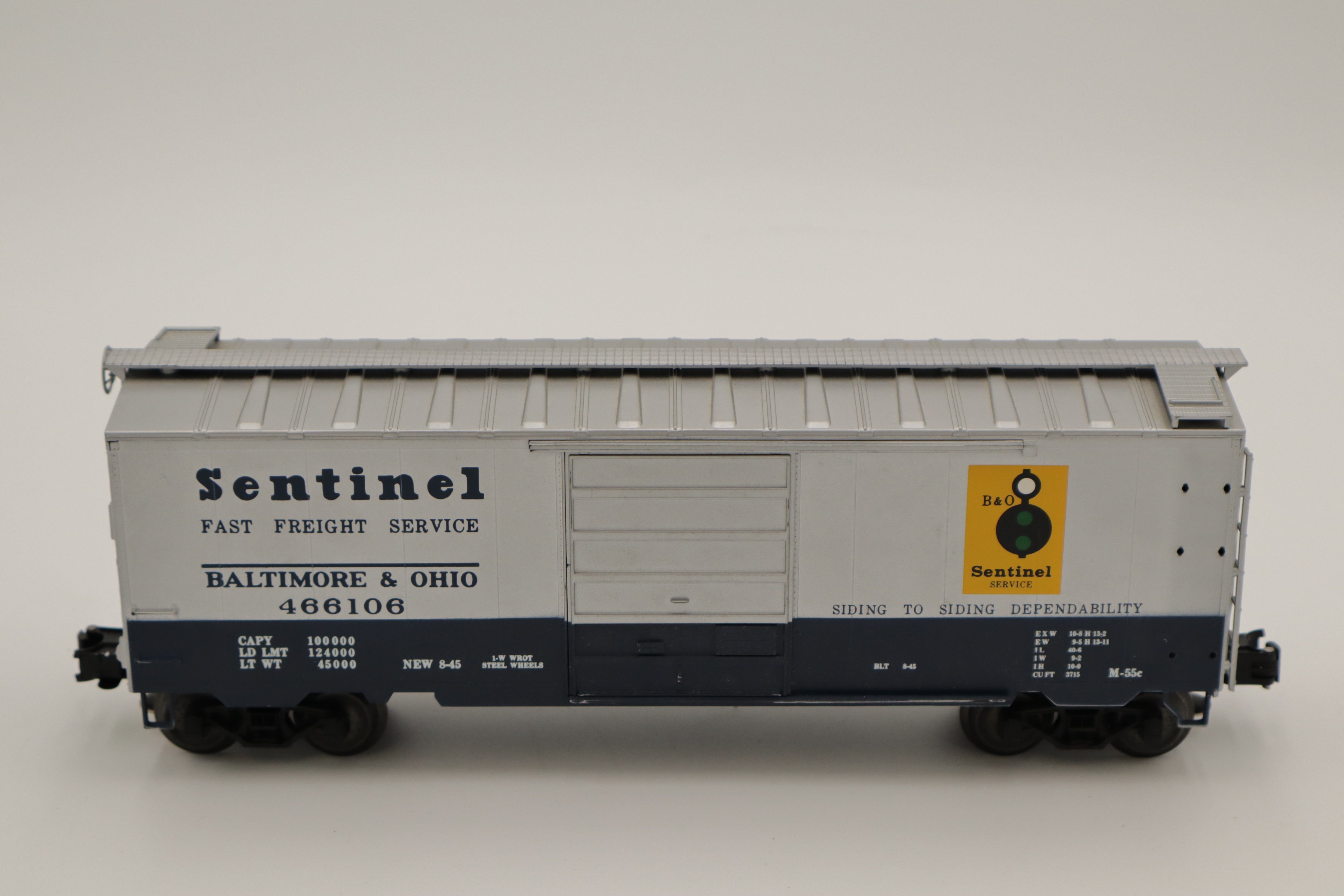 Weaver B & O Sentinal 40' PS-1 Single Door Boxcar #466106 WRONG BOX-Second hand-M8425