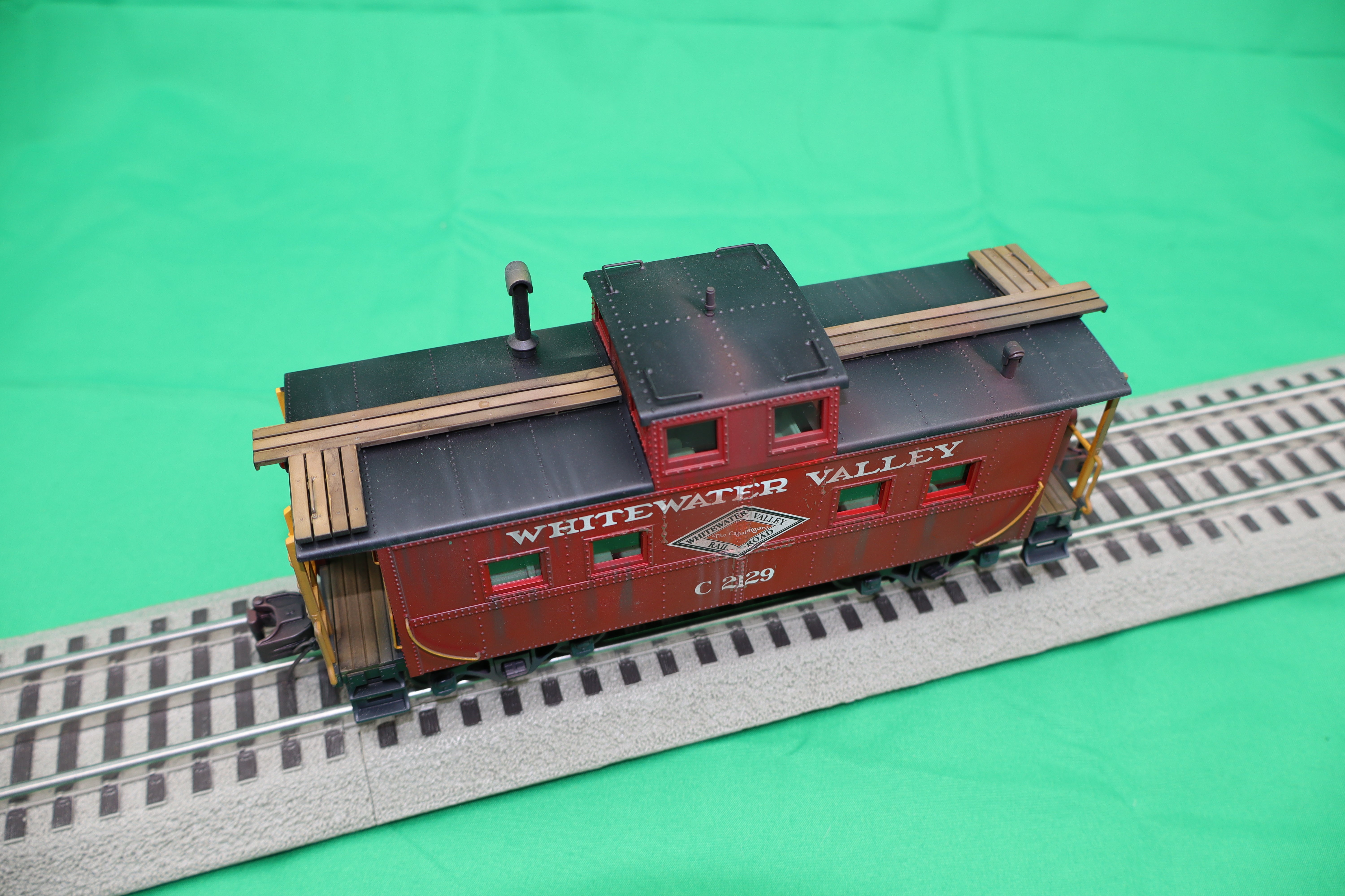 MTH 20-91727WV - Steel Caboose (Center Cupola) "Whitewater Valley" #C2129 (Weathered) - Custom by Harry Hieke