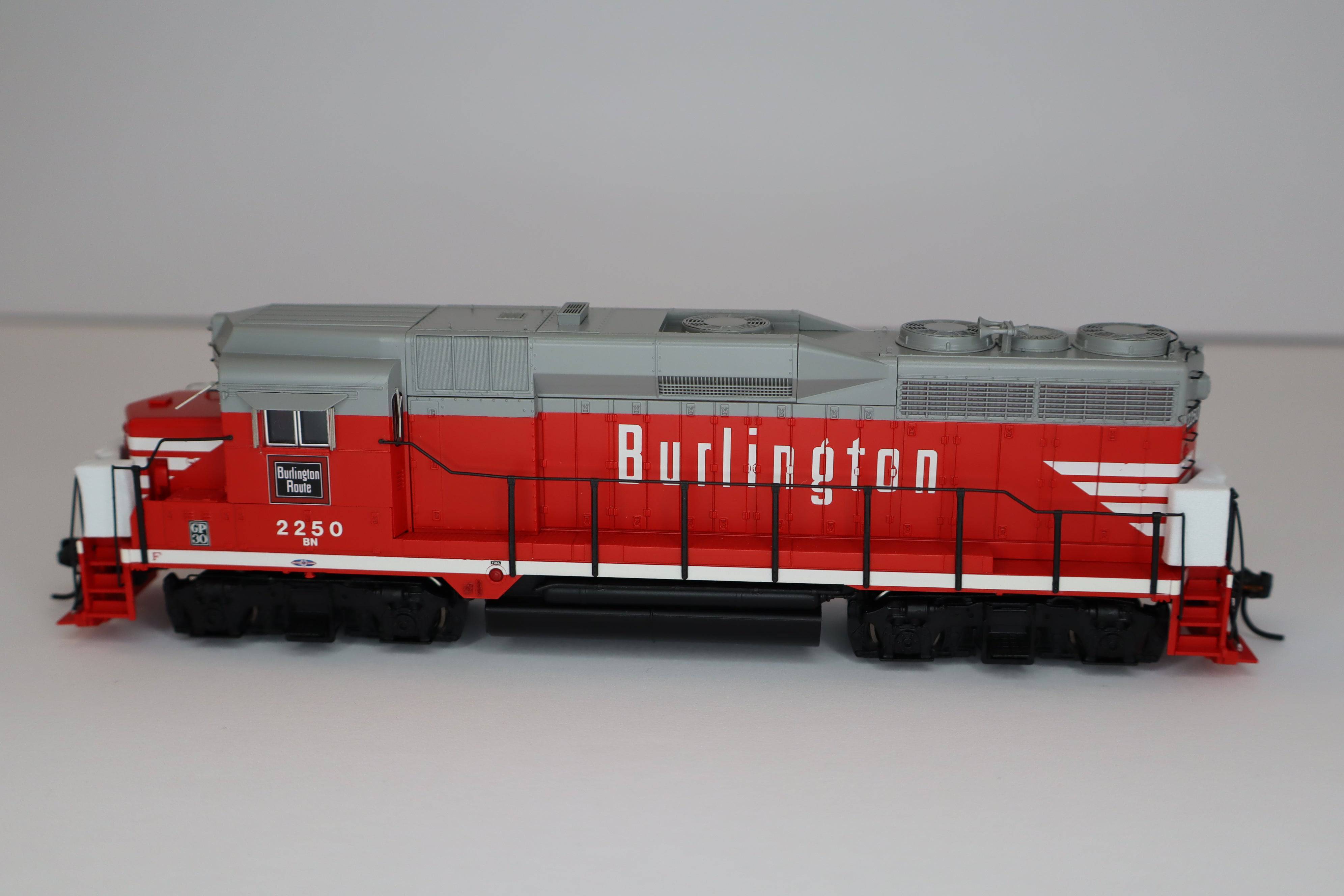 Broadway Limited Imports HO 9134 - EMD GP30 Diesel Locomotive "Burlington Northern" #2250 (CB&Q Chinese Red w/BN Patch) w/DCC/Sound