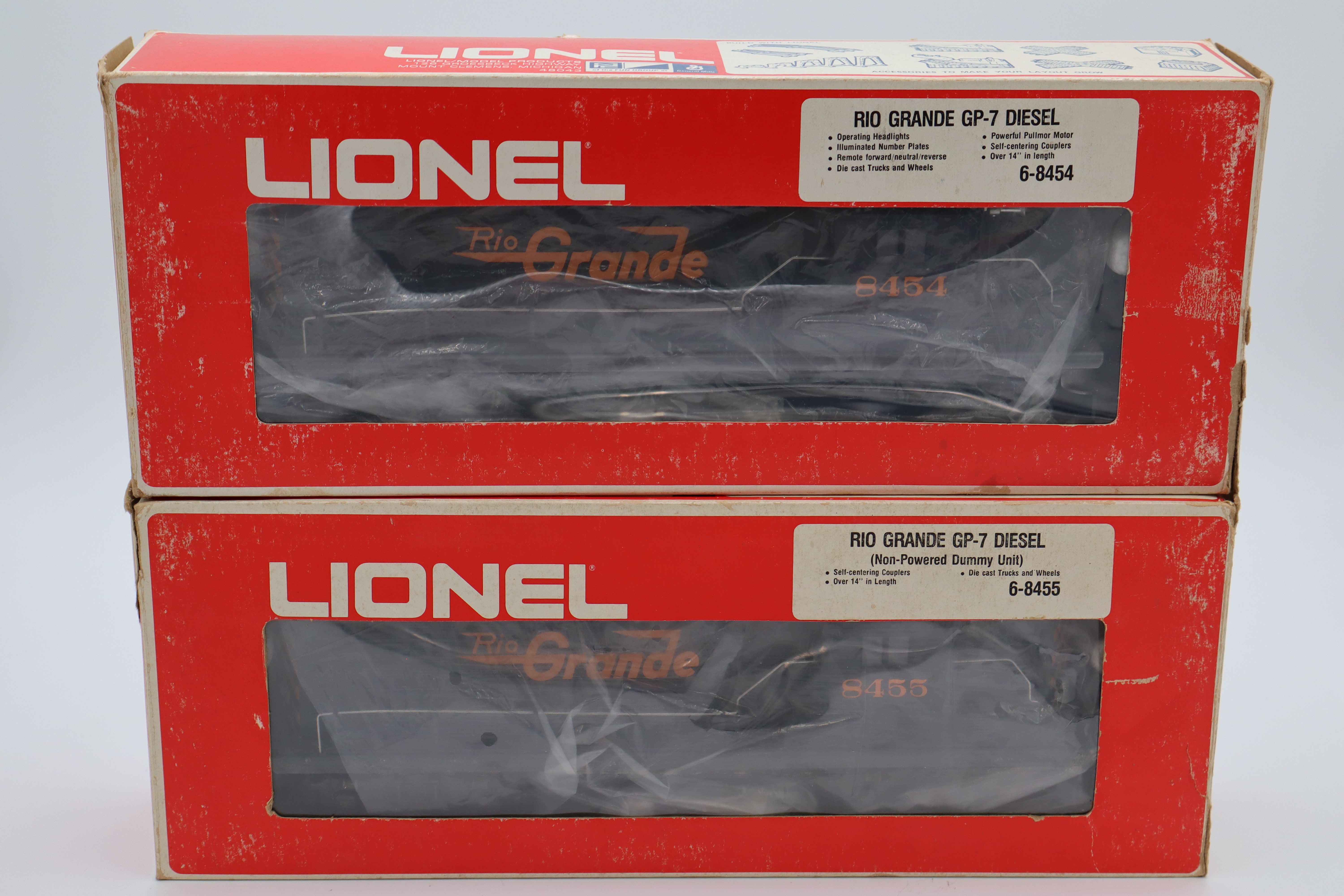 Lionel 6-8454 & 6-8455 Rio Grande GP-7 Powered & Non Powered-Second hand-M8445