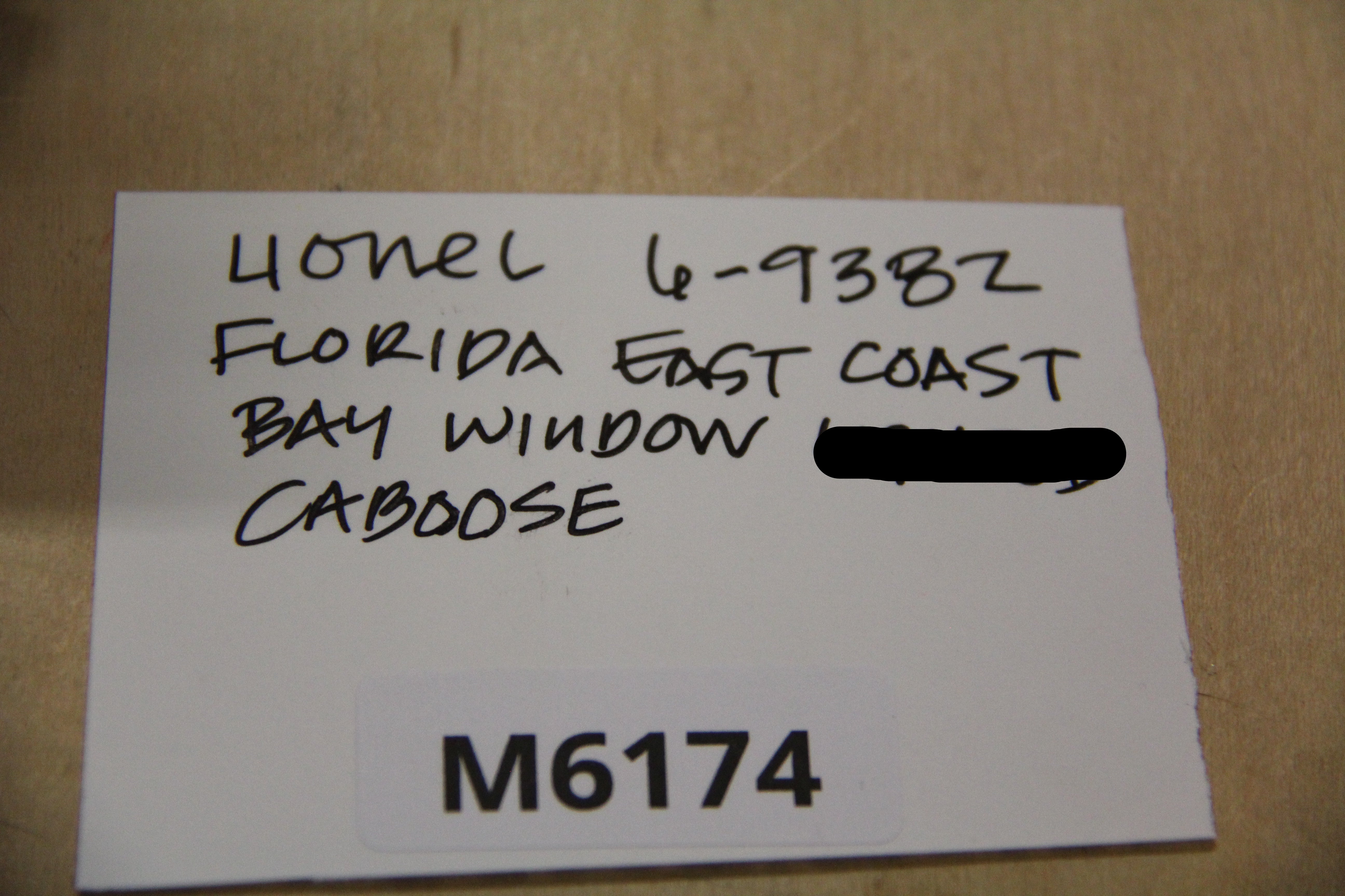 Lionel 6-9382 Florida East Coast Bay Window Caboose-Second hand-M6174