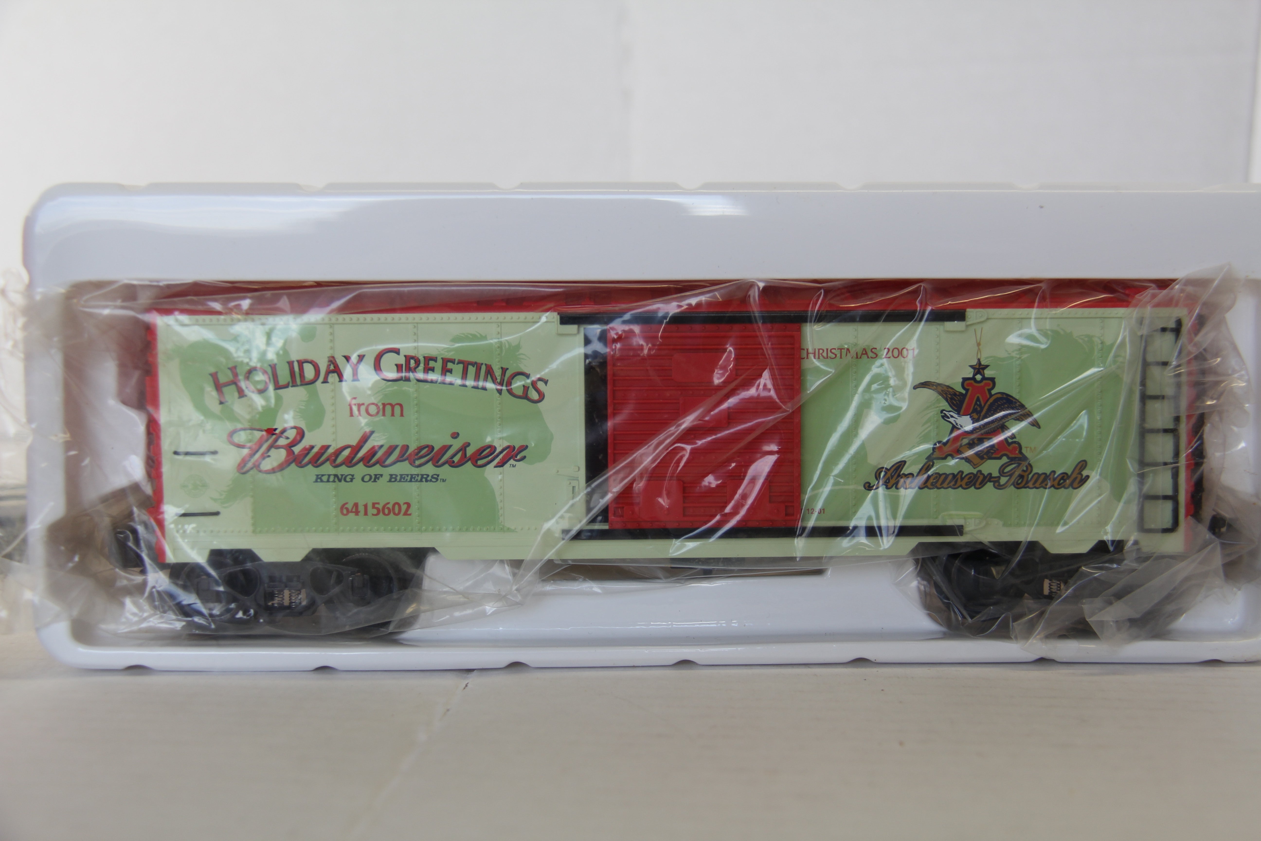 K Line K641-5602 Anheuser-Busch Christmas 2001 &  K641-5603 Clydesdale Holiday Boxcar-2 Car Set-Second hand-M4041