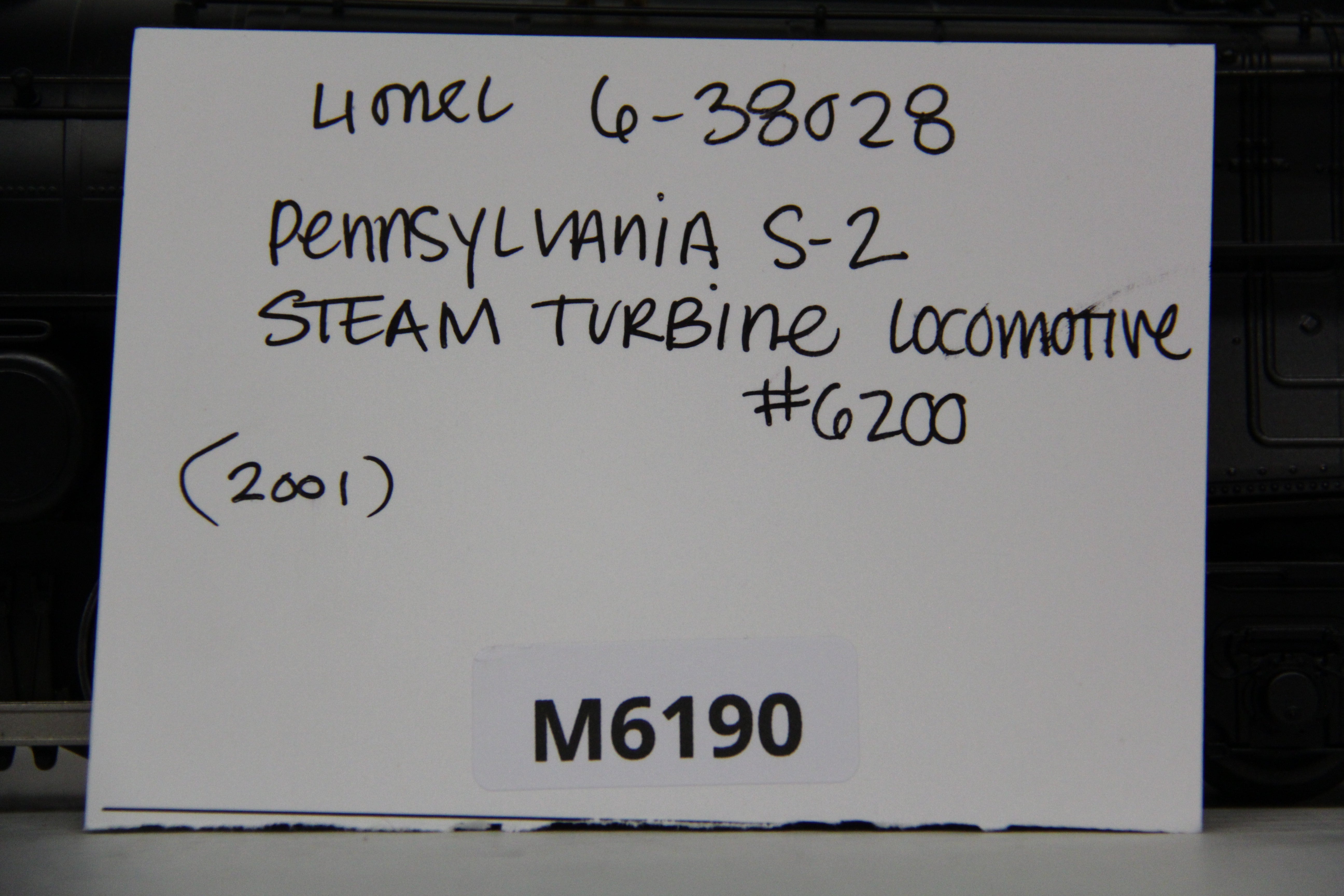 Lionel 6-38028 Pennsylvania S-2 Steam Turbine Locomotive #6200-Second hand-M6190