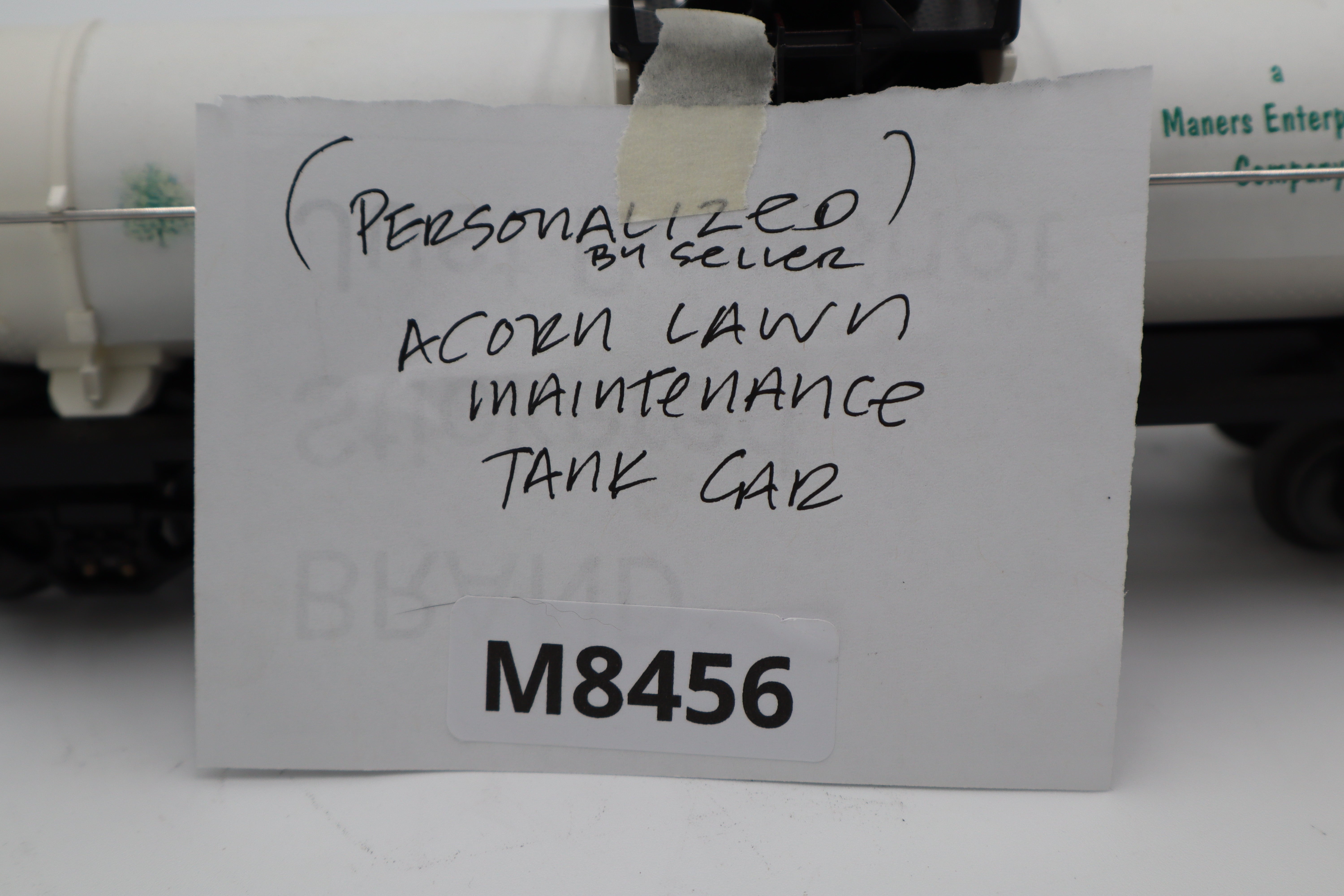 "Acorn Lawn Maintenance" Tank Car- Personalized label -Second hand-M8456