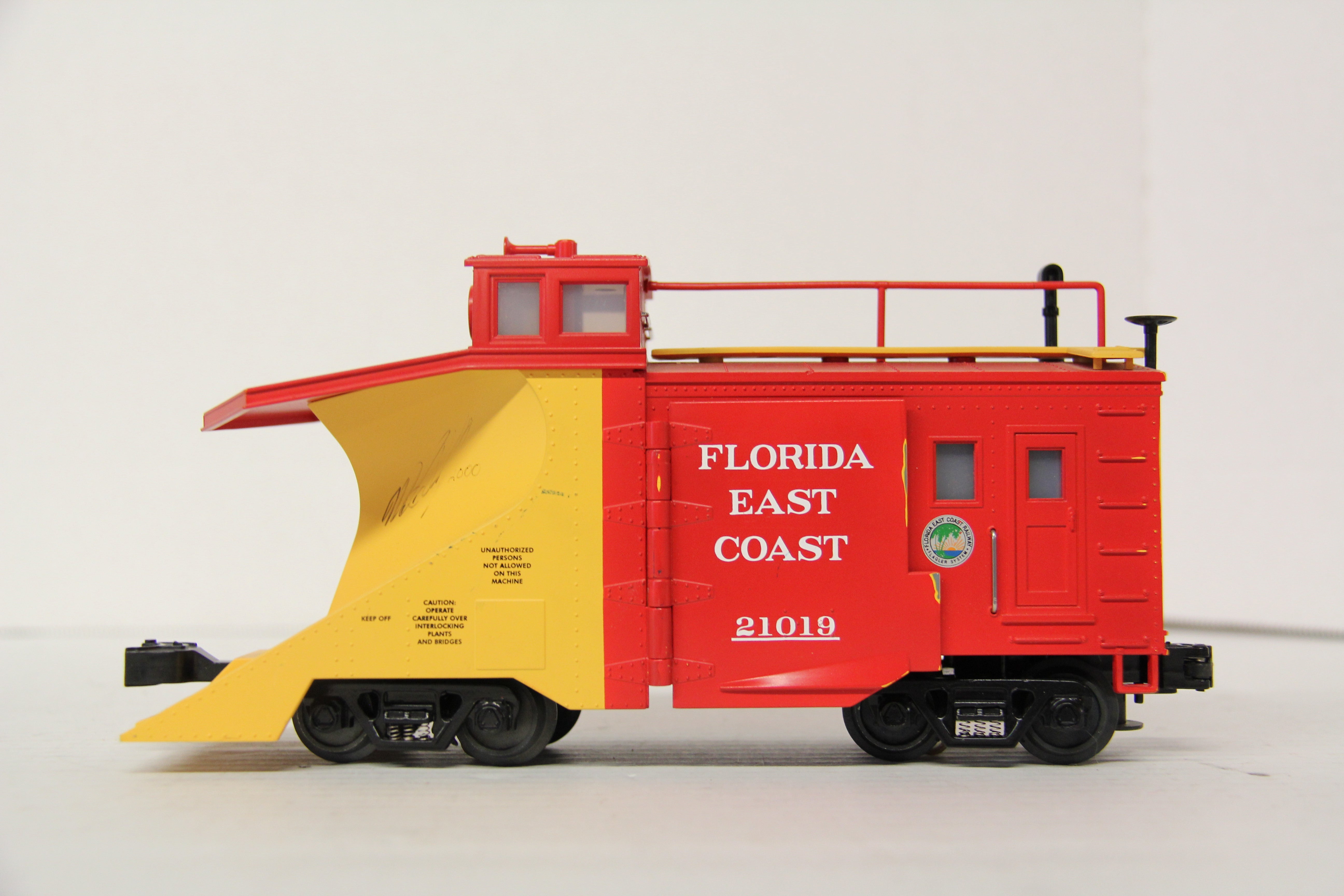 MTH Custom Florida East Coast Snow Plow with Mike Wolf Autograph #21019-Second hand-M6194