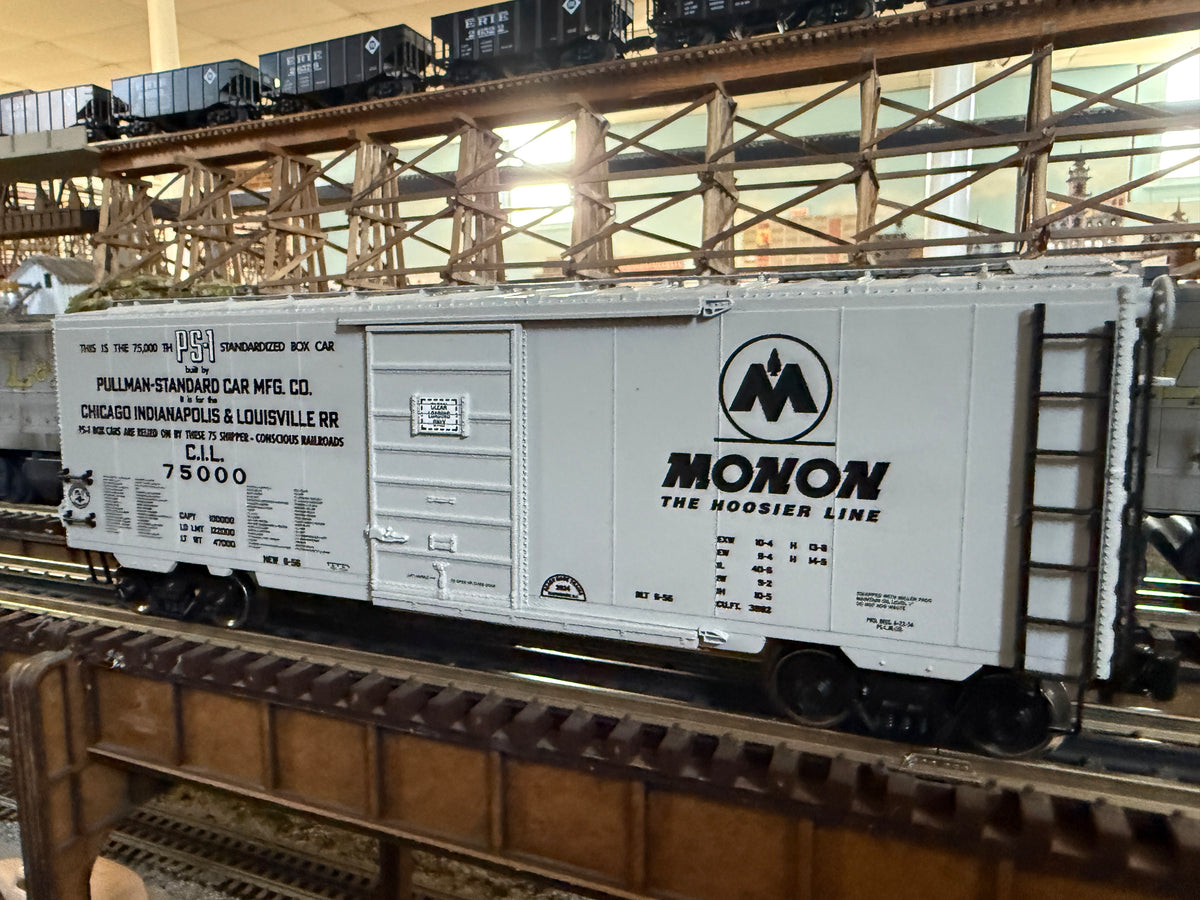 Ready Made Trains RMT-96460-2 - 40' PS-1 Box Car "Monon" #75000 - Custom Run for MrMuffin'sTrains - MrMuffin'sTrains