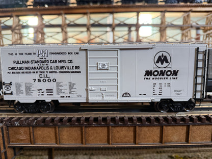 Ready Made Trains RMT-96460-2 - 40' PS-1 Box Car "Monon" #75000 - Custom Run for MrMuffin'sTrains - MrMuffin'sTrains