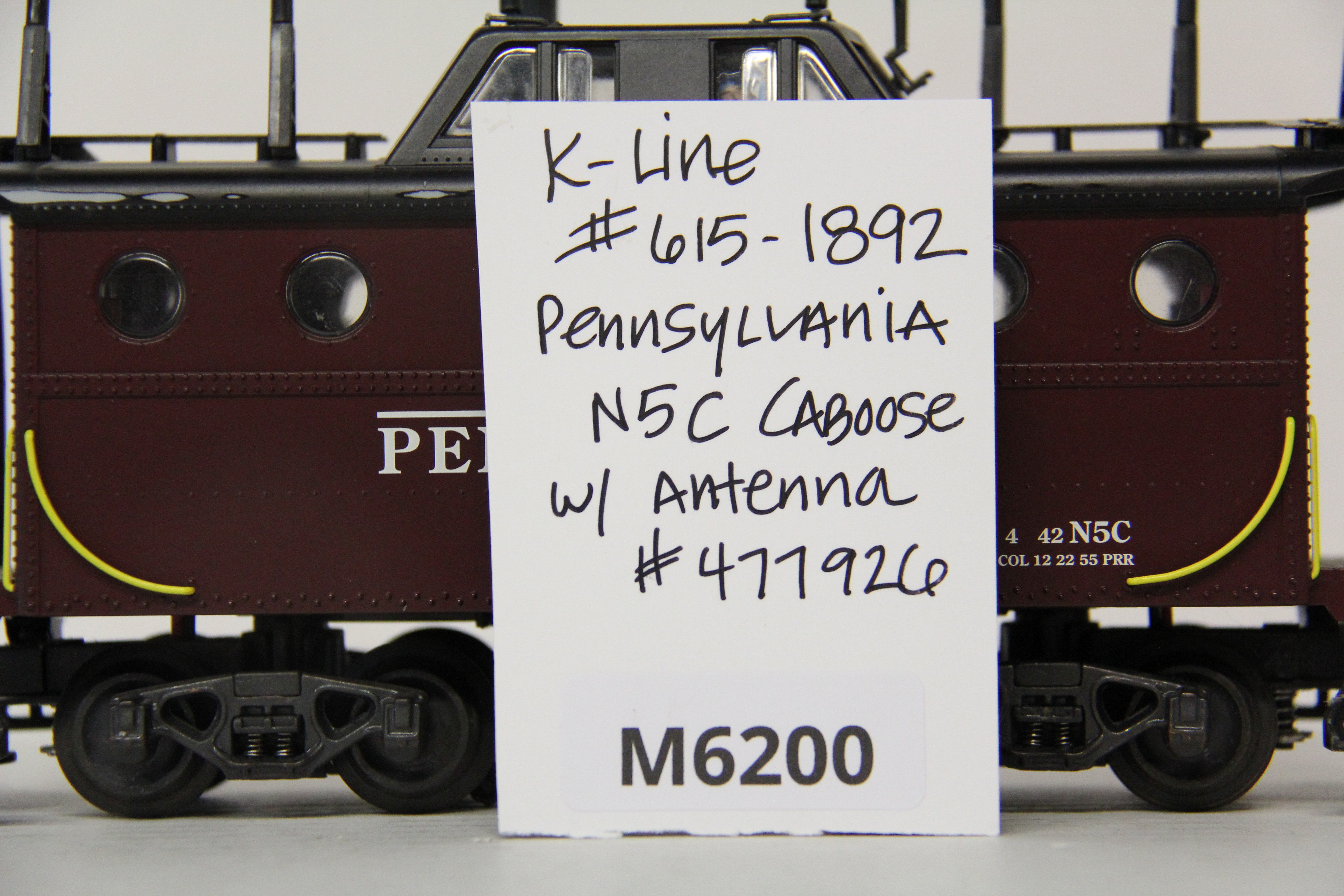 K Line #615-1892 Pennsylvania N5C Caboose w/ Antenna #477926-Second hand-M6200