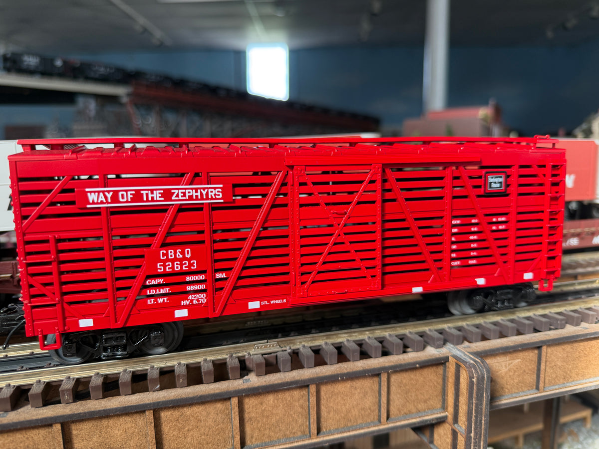 MTH 20-94741 - Steel Sided Stock Car "Burlington" #52623 - Custom Run for MrMuffin'sTrains - MrMuffin'sTrains