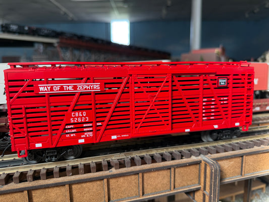MTH 20-94741 - Steel Sided Stock Car "Burlington" #52623 - Custom Run for MrMuffin'sTrains - MrMuffin'sTrains