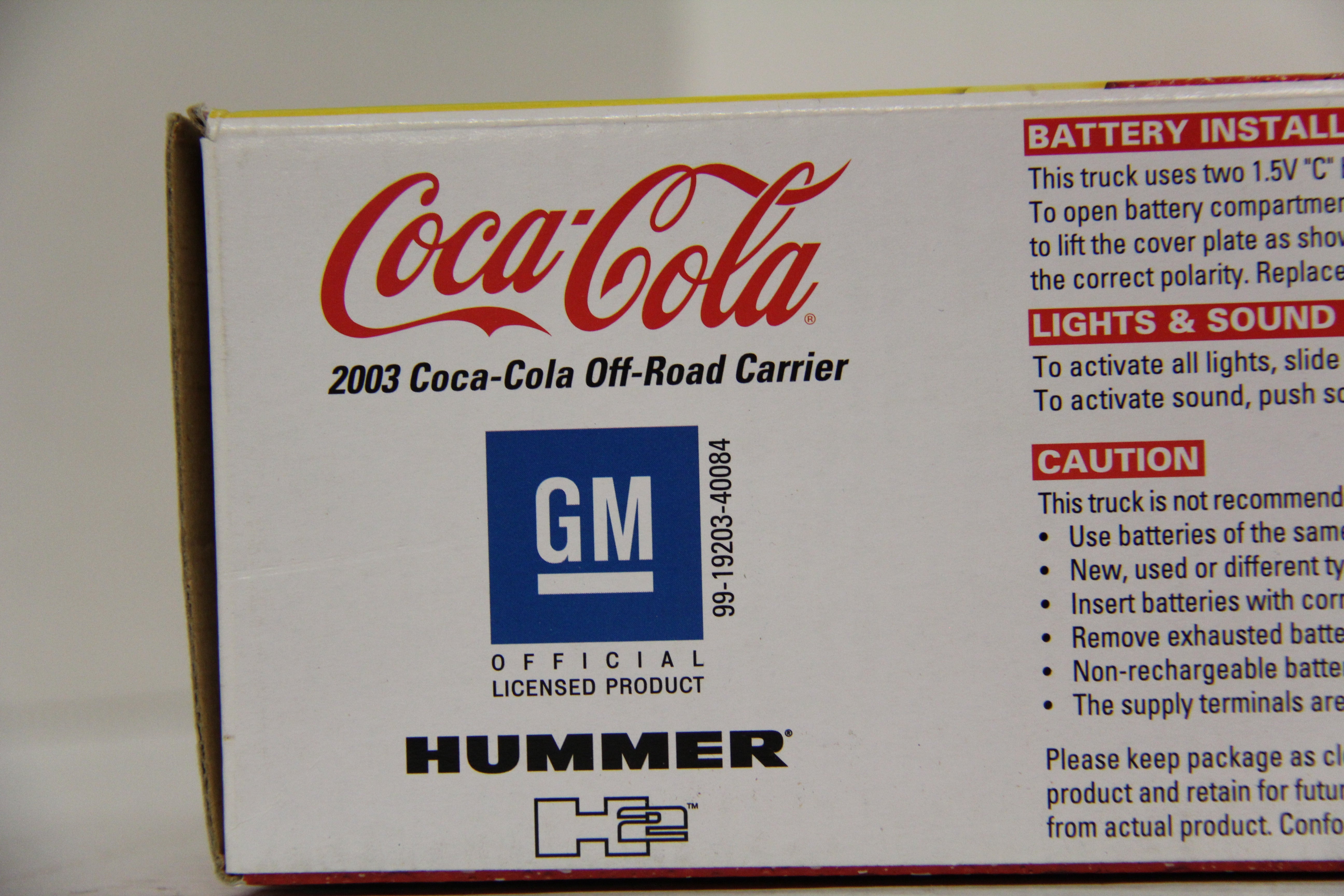 GM 2003 Coke Off Road Carrier with Hummers Limited Edition-Second hand-M6223
