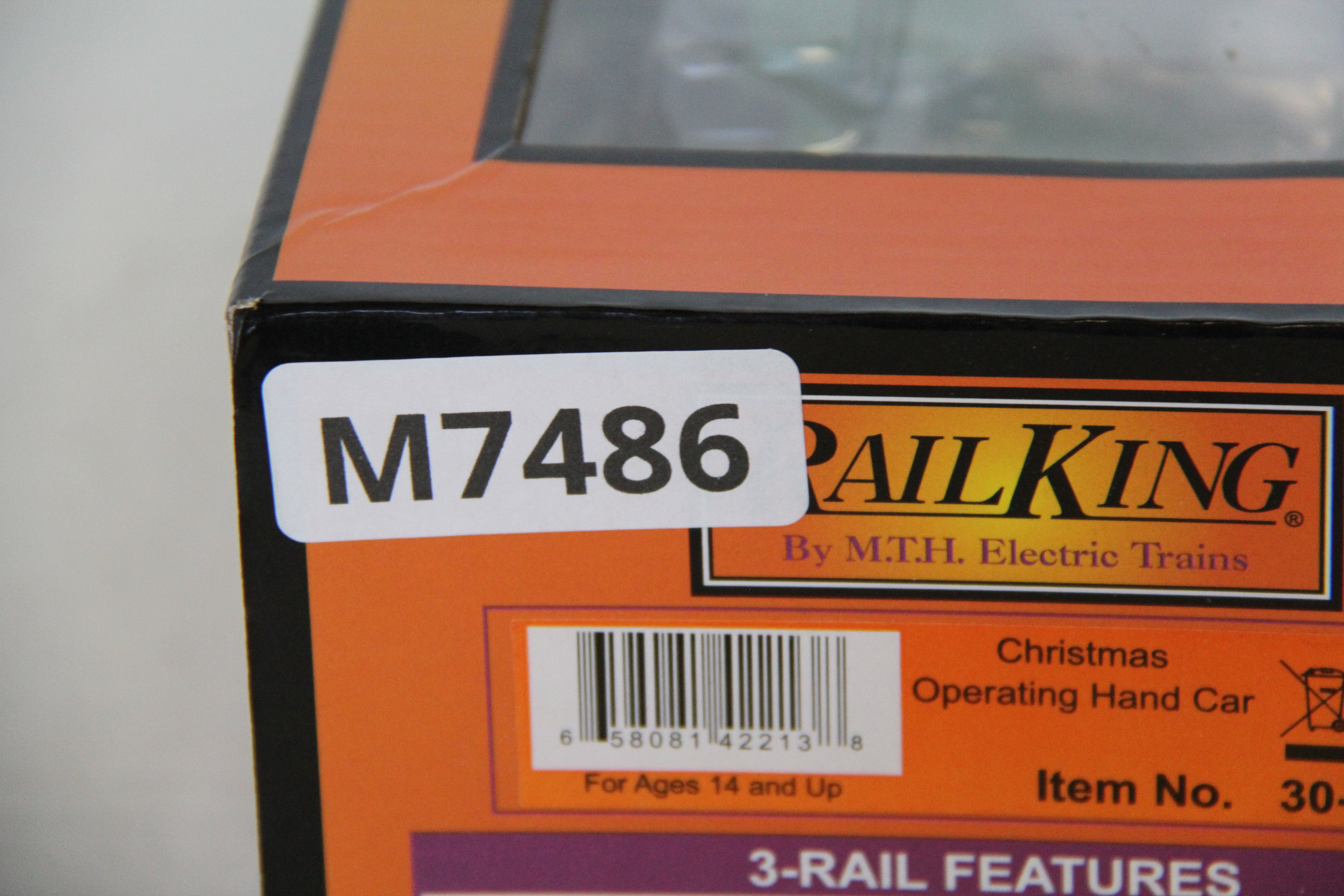 Rail King 30-5183 Christmas Operating Handcar-Second hand-M7486