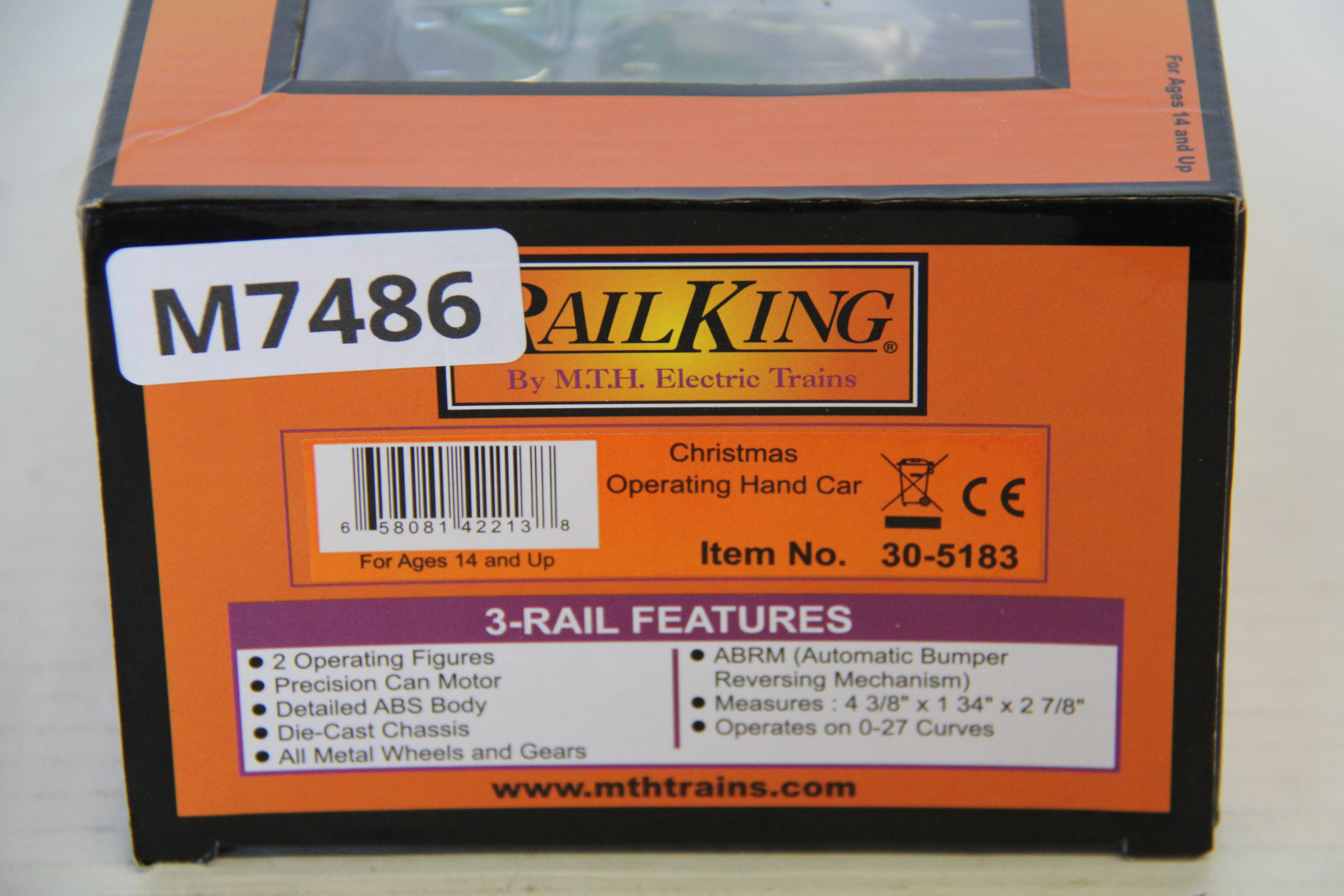 Rail King 30-5183 Christmas Operating Handcar-Second hand-M7486