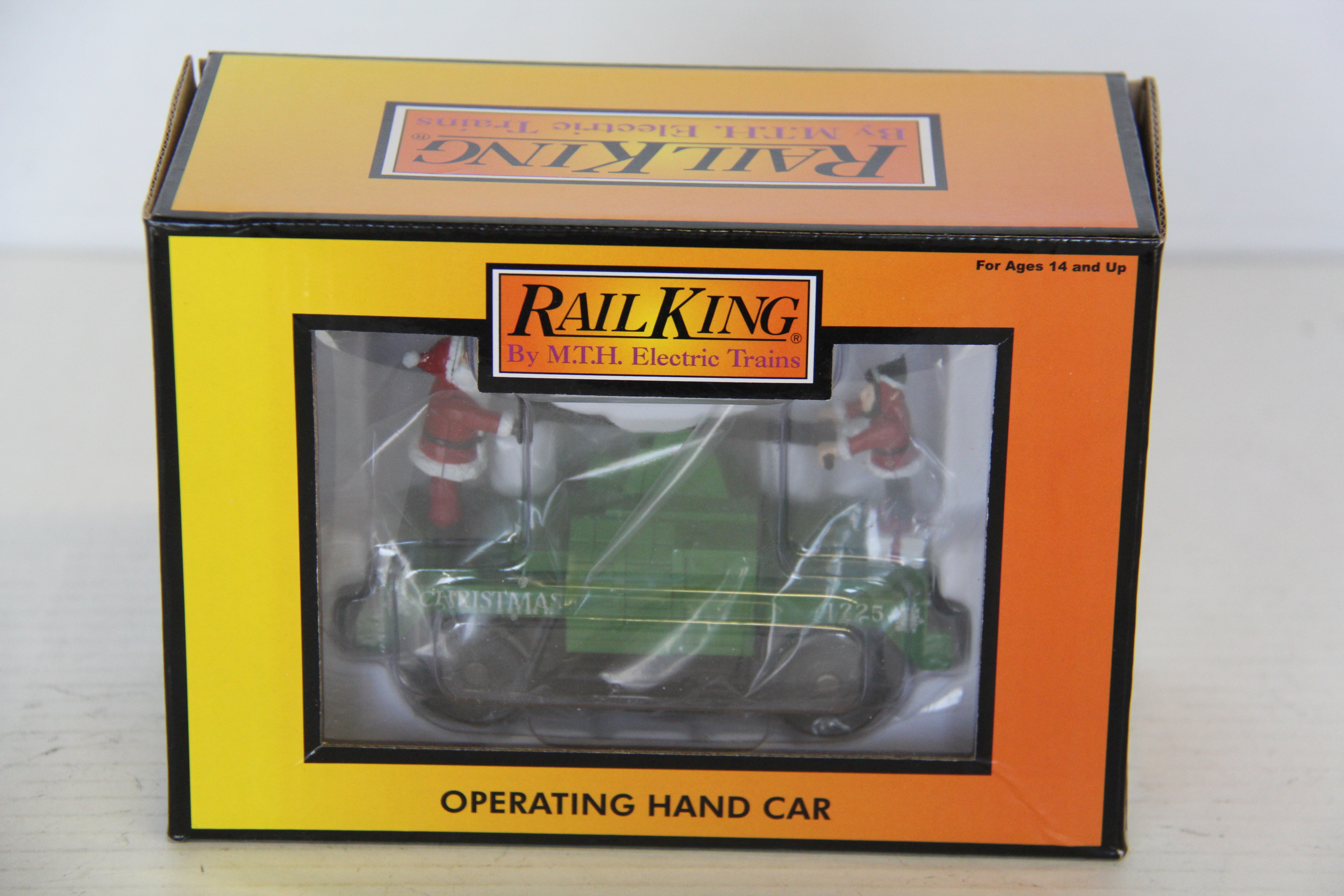 Rail King 30-5183 Christmas Operating Handcar-Second hand-M7486