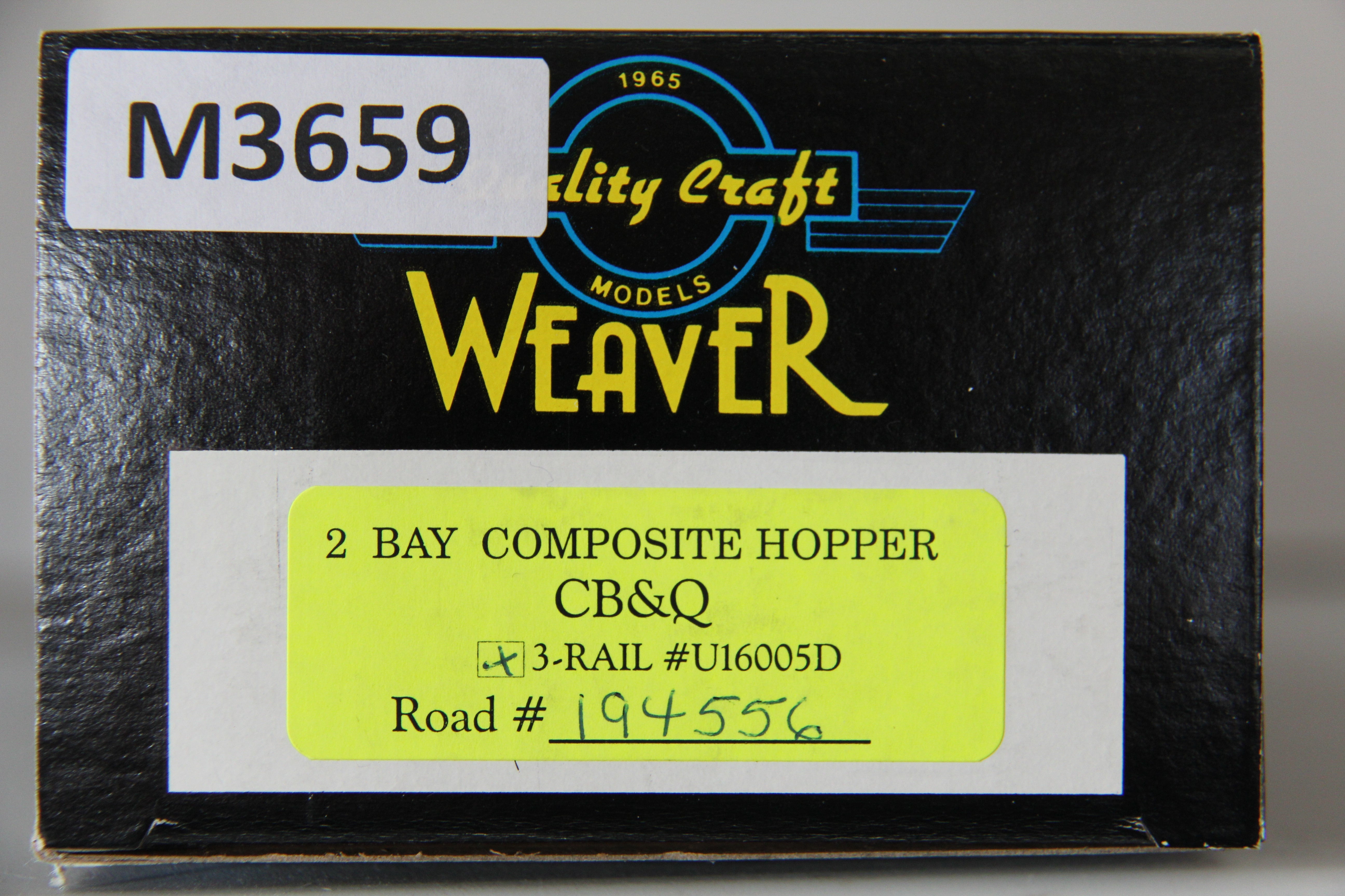 Weaver #U16005D CB&Q 2 Bay Composite Hopper #194556-Second hand-M3659