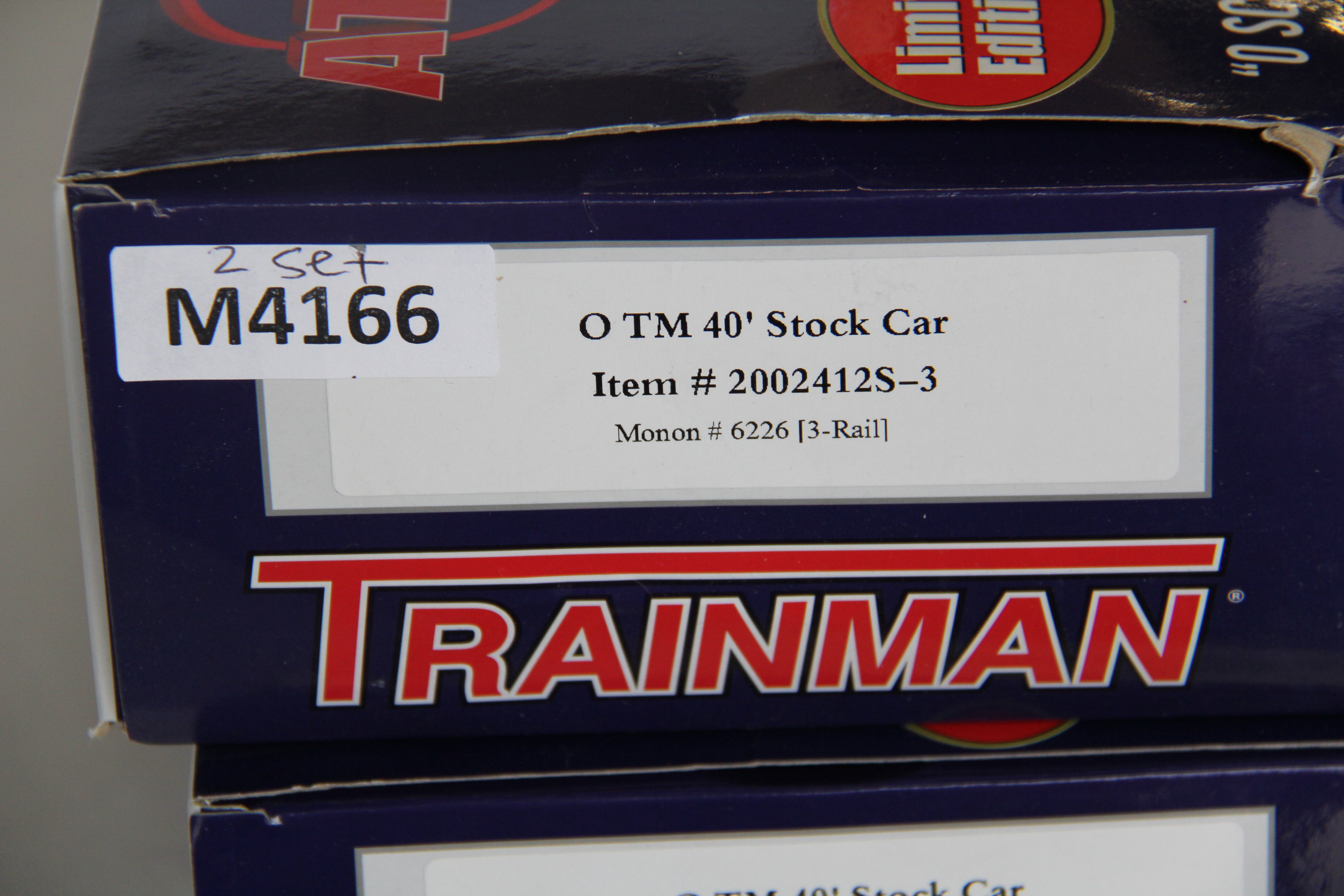 Atlas Trainman #2002412S-3, -4 Monon 40' Stock Car-2 Set-Second hand-M4166