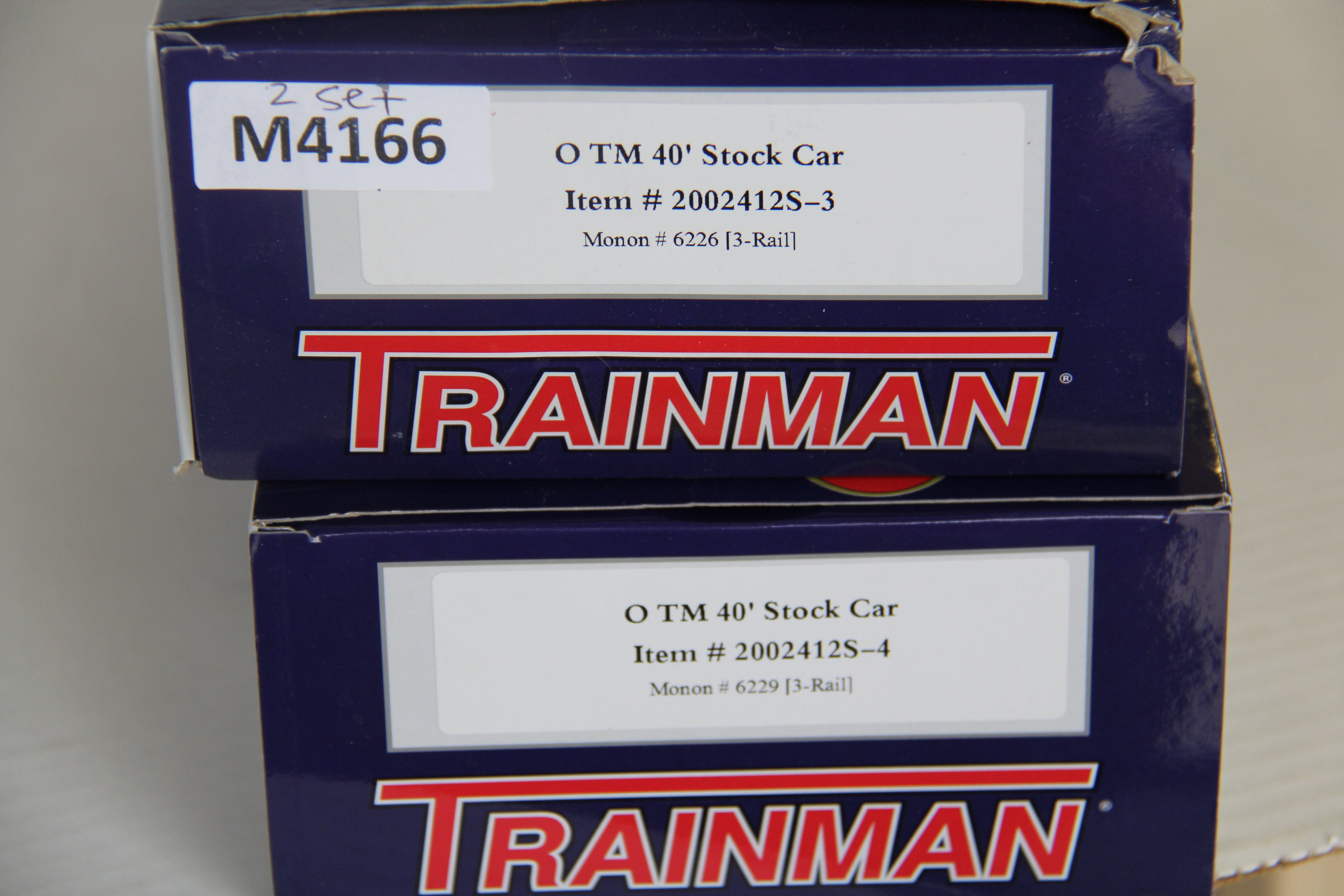 Atlas Trainman #2002412S-3, -4 Monon 40' Stock Car-2 Set-Second hand-M4166