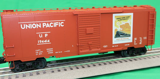 Lionel 2426080 - PatriotSounds PS-1 Boxcar "Union Pacific WWII" #14414 (Tanks Don't Fight) - MrMuffin'sTrains