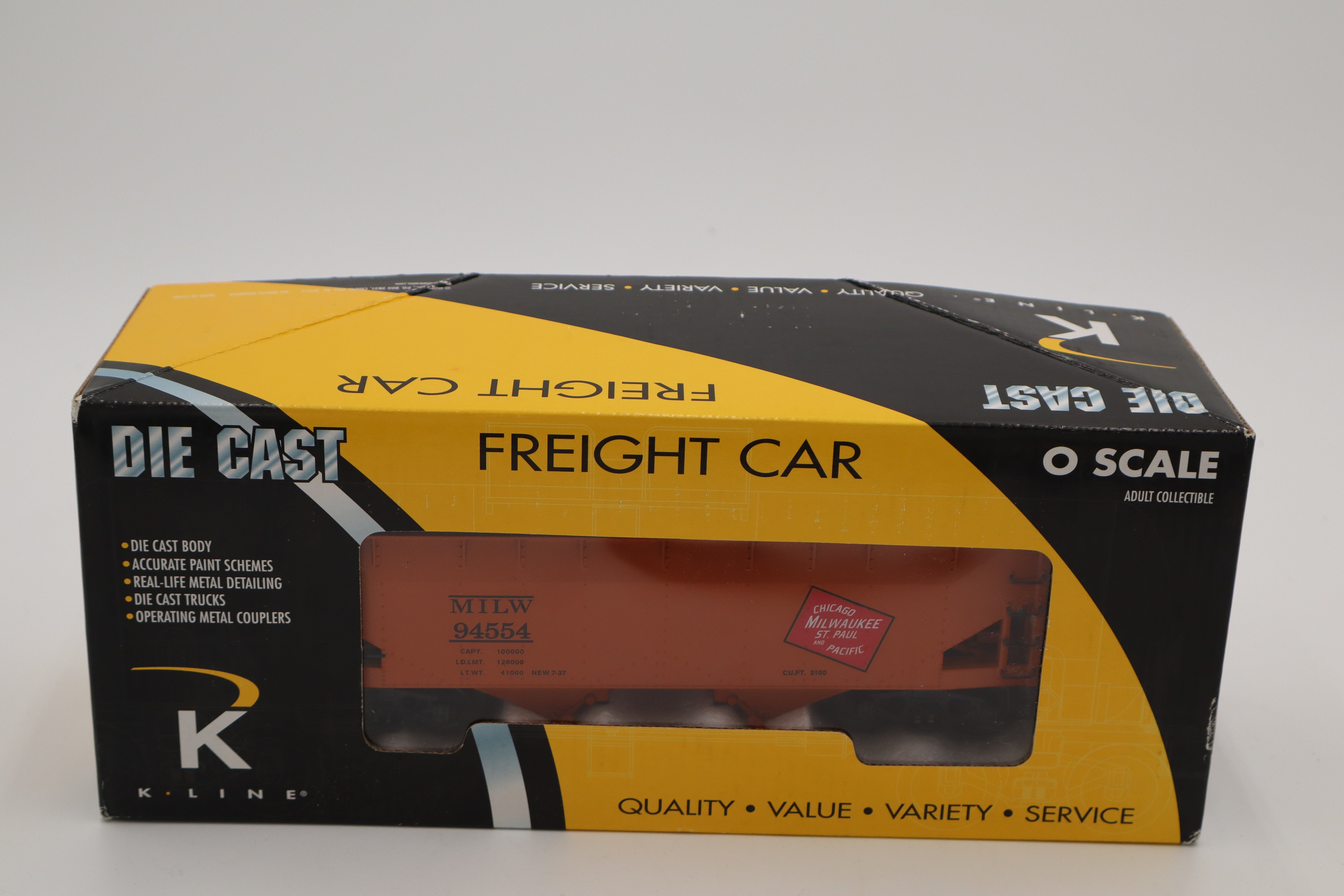 K Line K6251-1372 Milwaukee Die Cast Smooth Sided 2 Bay Hopper-Second hand-M20317