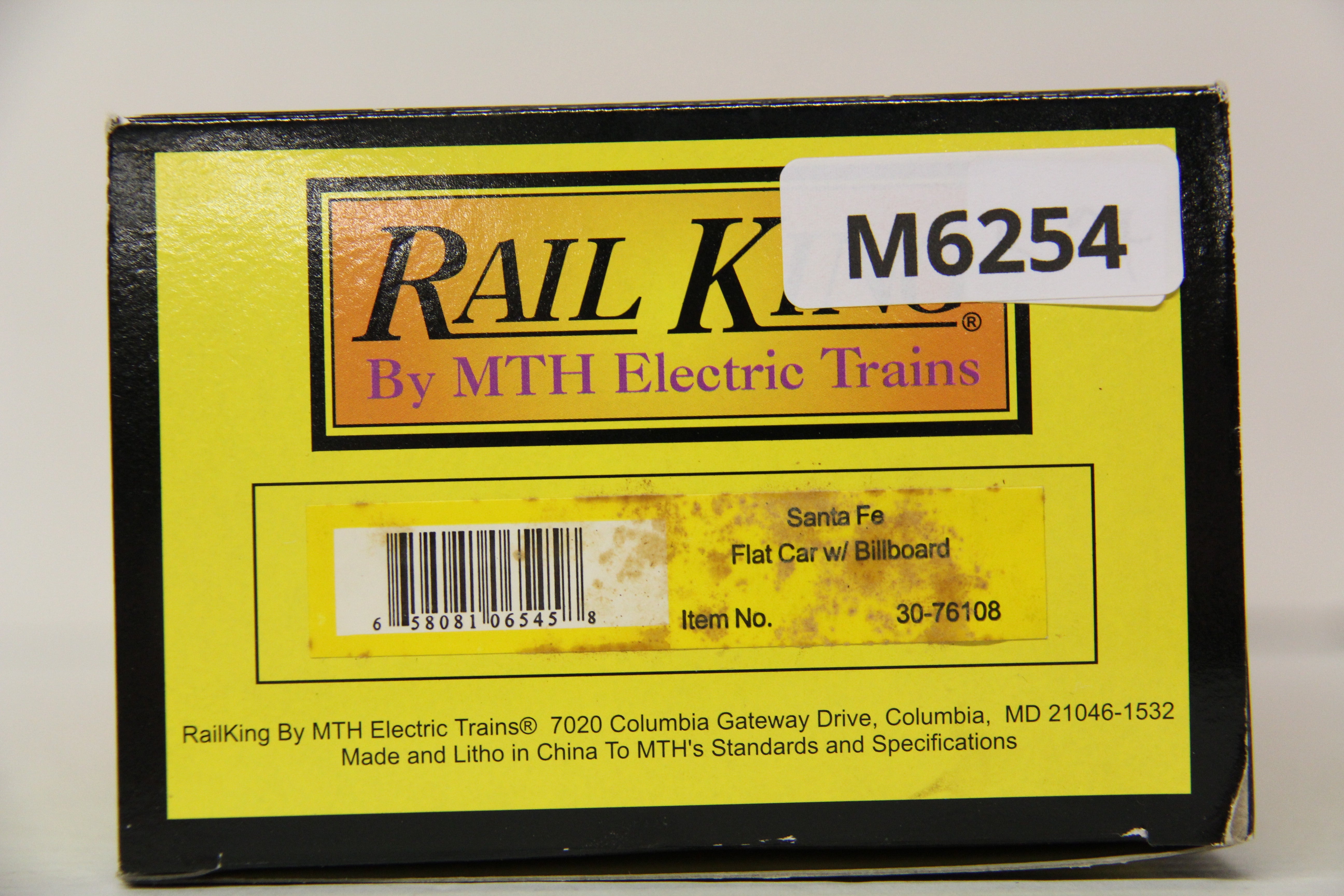Rail King 30-76108 Santa Fe Flat Car w/ Bilboard-Second hand-M6254