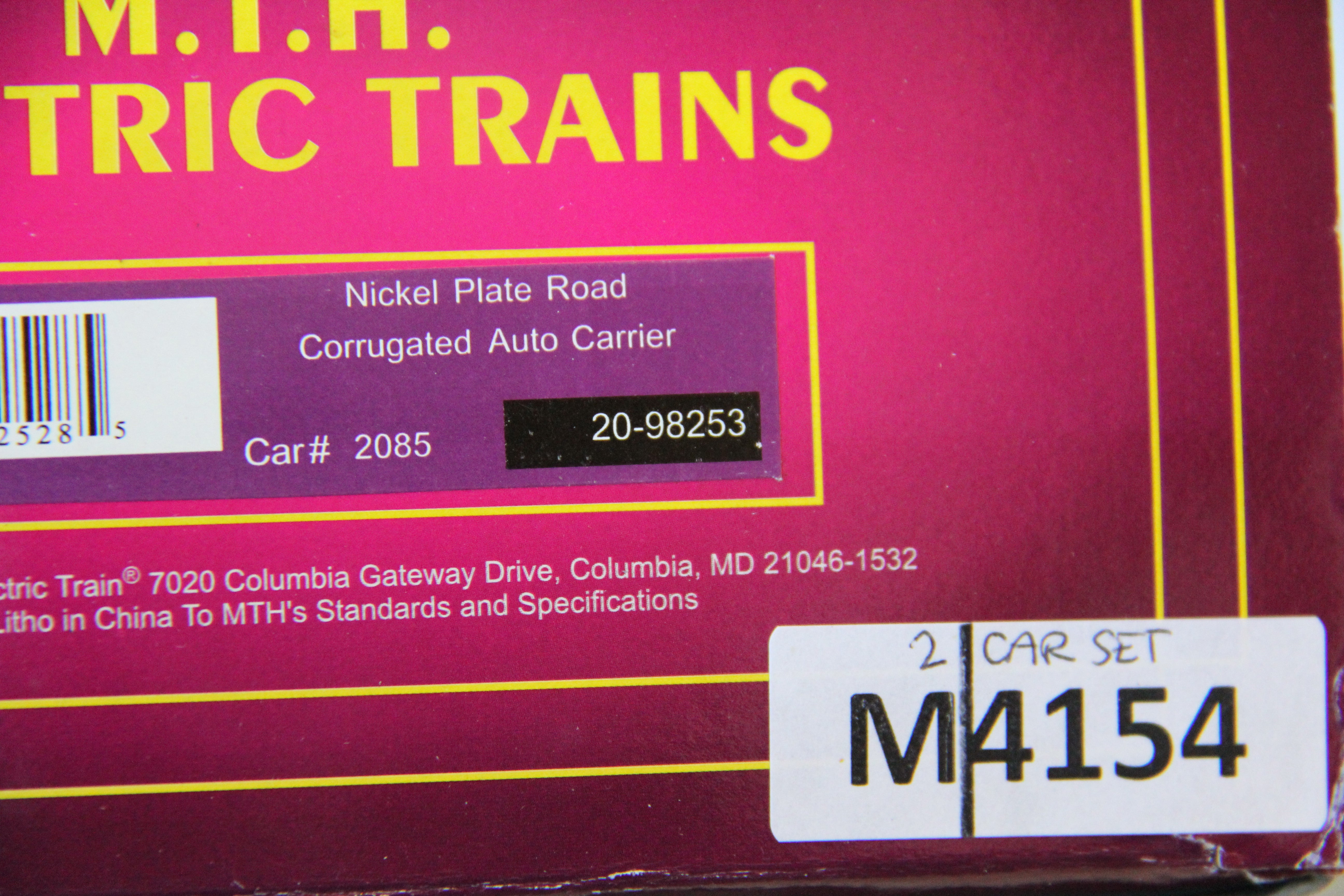 MTH 20-98253 Nickel Plate Road Corrugated Auto Carrier 2 Pack-Second hand-M4154