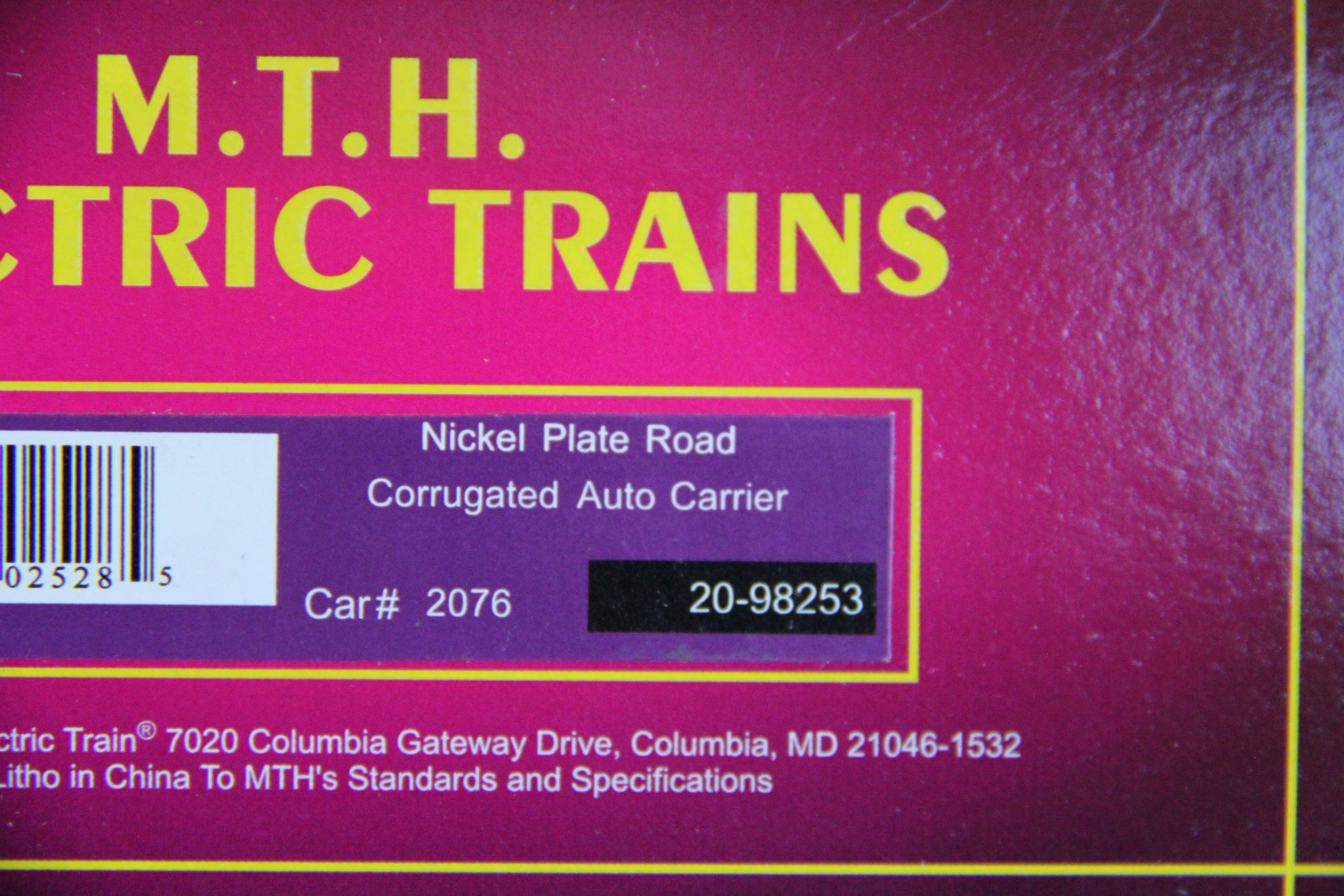 MTH 20-98253 Nickel Plate Road Corrugated Auto Carrier 2 Pack-Second hand-M4154