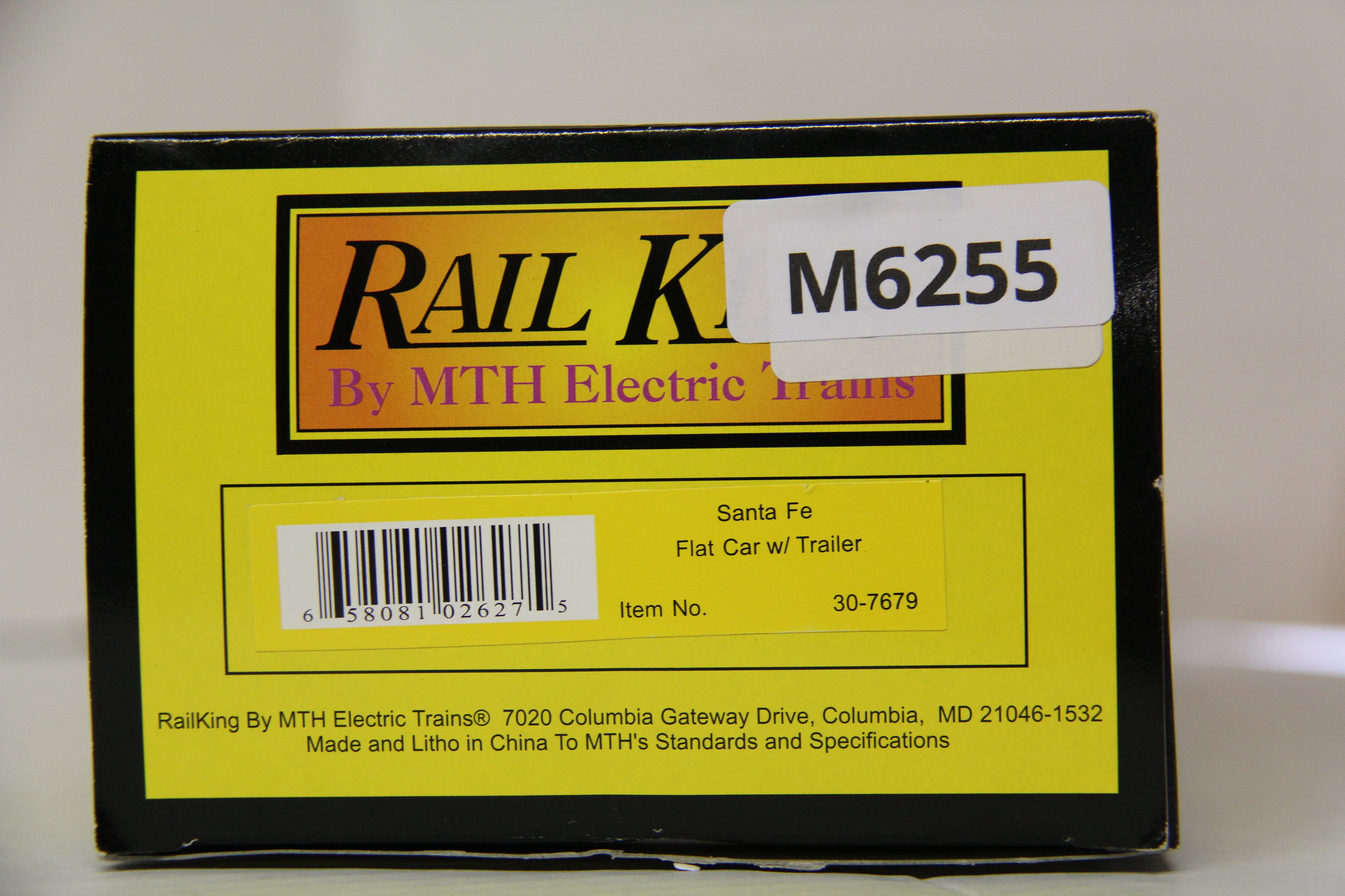 Rail King 30-7679 Santa Fe Flat Car w/ Trailer-Second hand-M6255