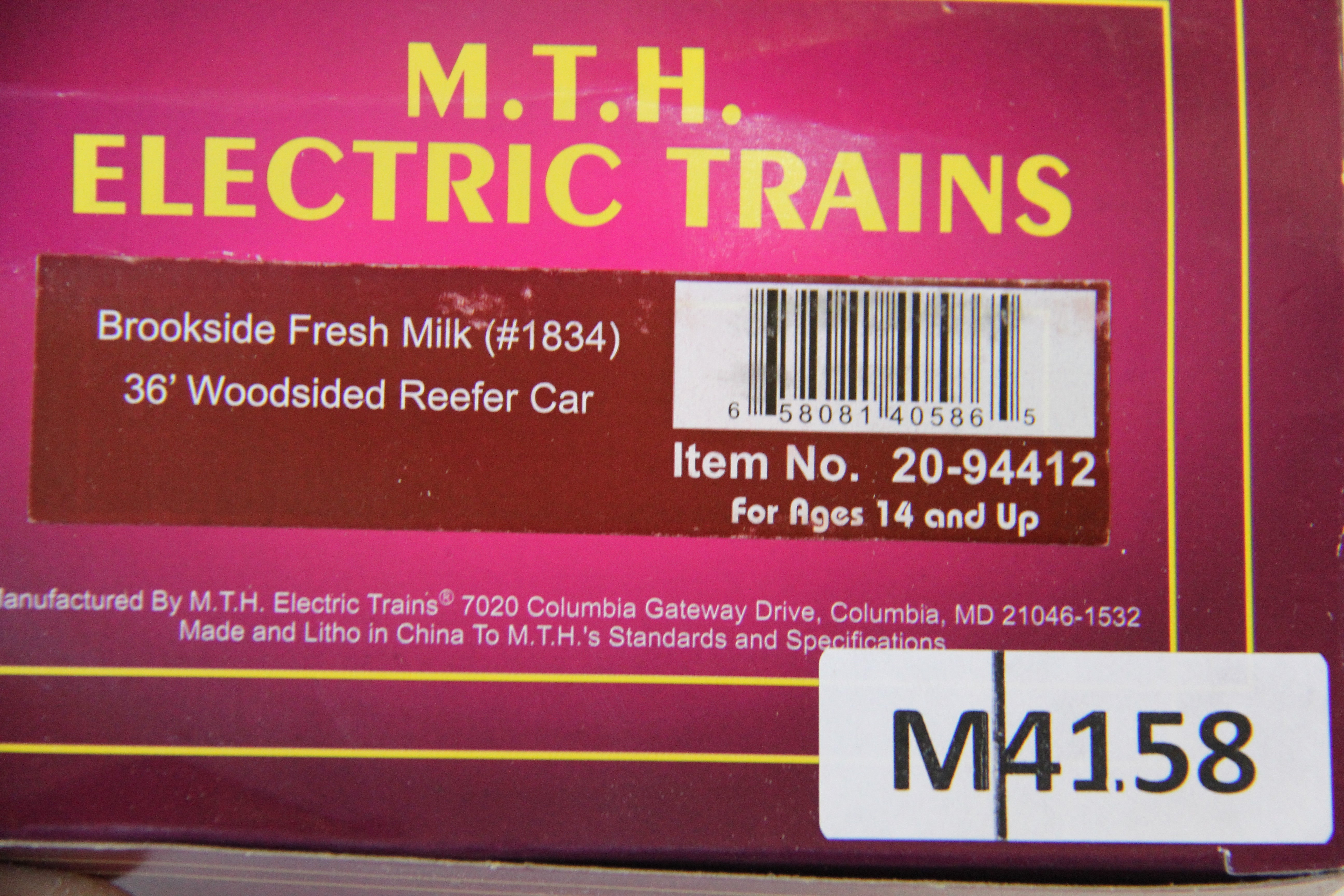 MTH 20-94412 Brookside Fresh Milk 36' Woodsided Reefer Car-Second hand ...