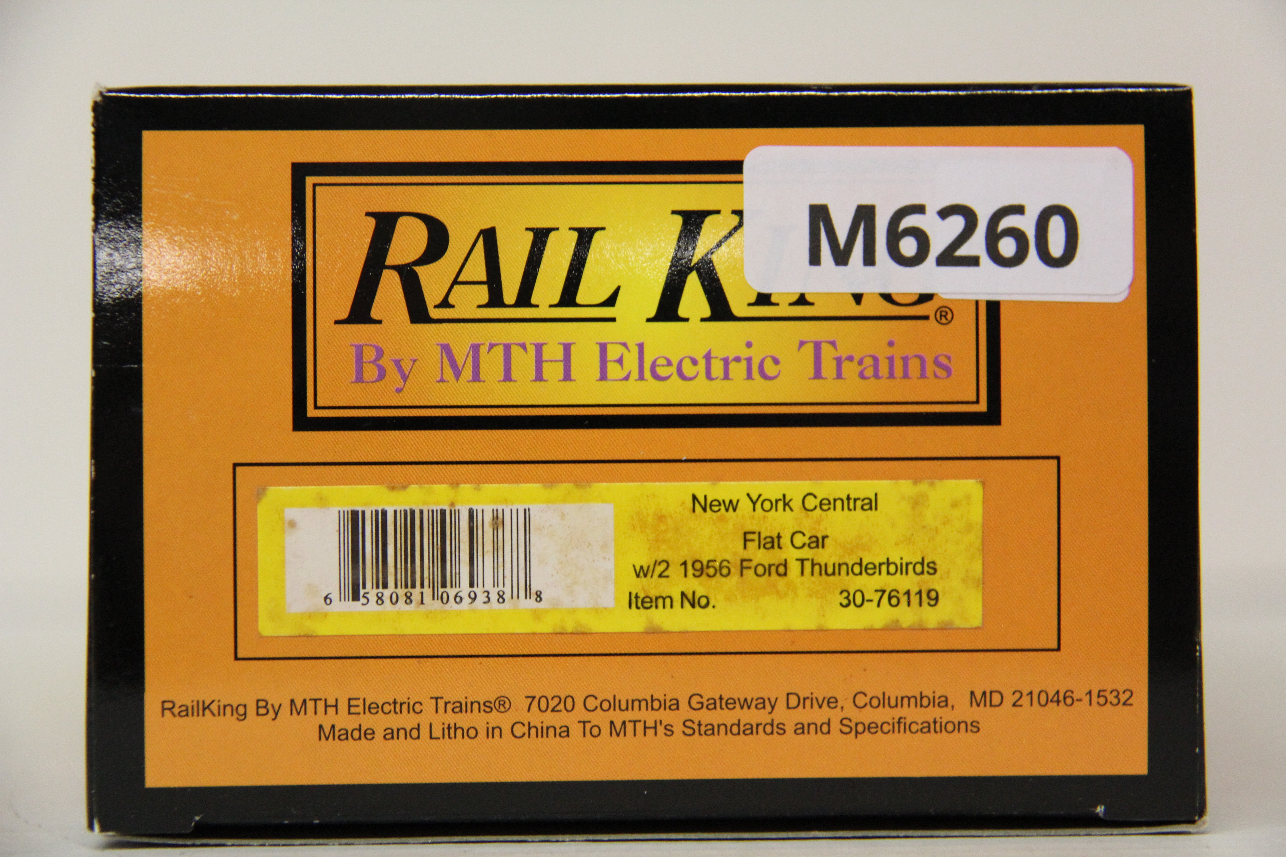 Rail King 30-76119 New York Central Flat Car w/ (2) 1956 Ford Thunderbirds-Second hand-M6260