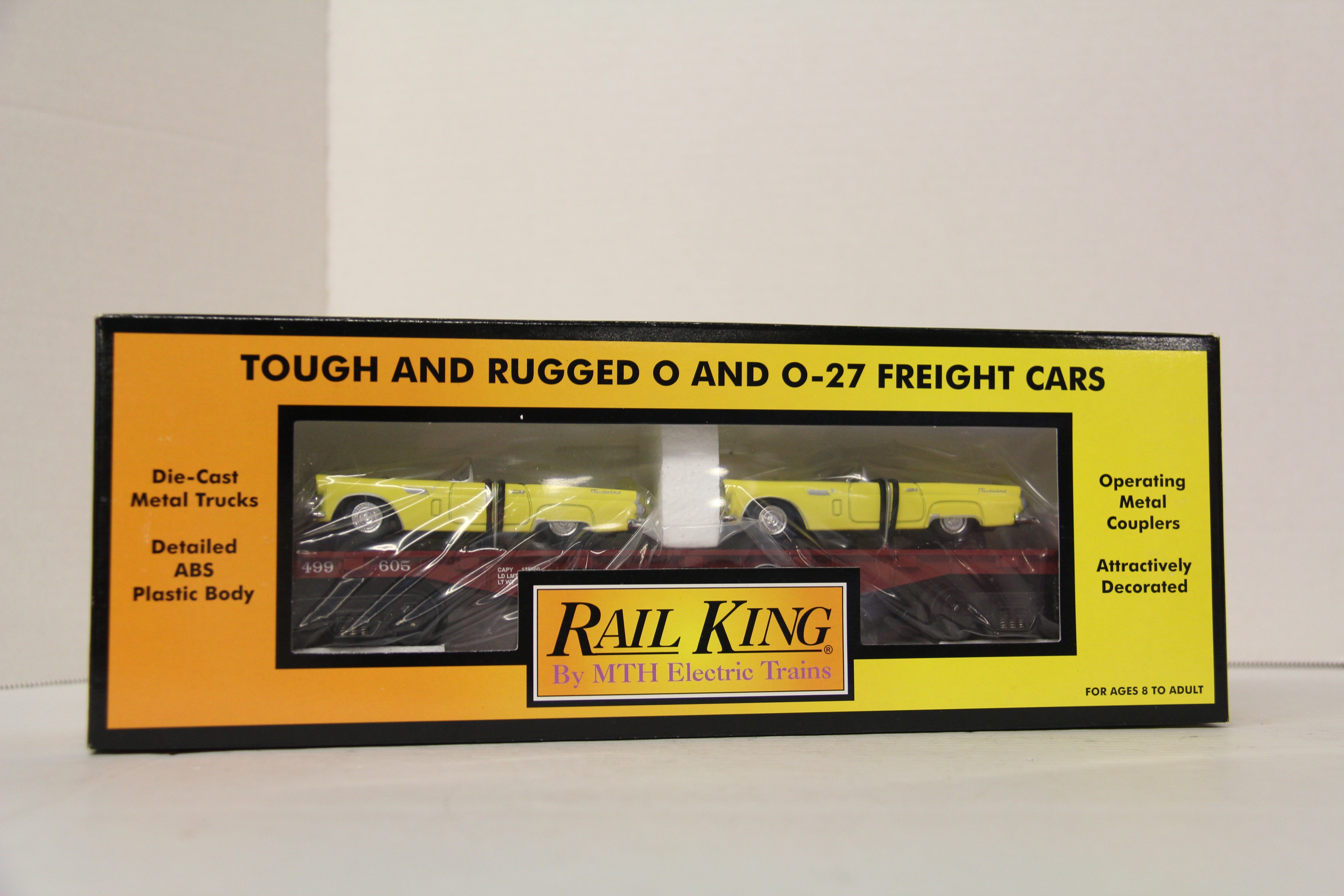 Rail King 30-76119 New York Central Flat Car w/ (2) 1956 Ford Thunderbirds-Second hand-M6260