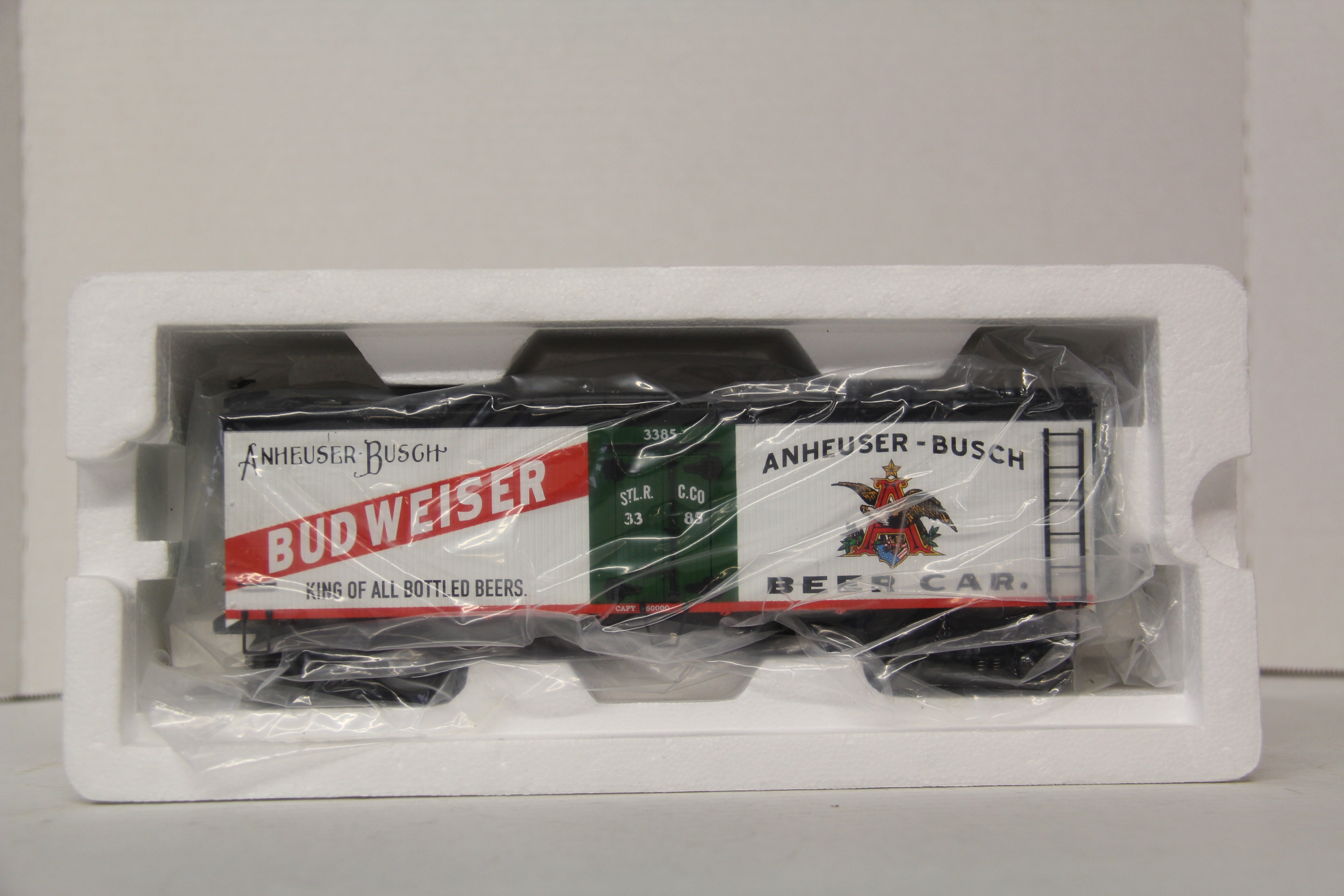 MTH 20-94323 Anheuser-Busch Budweiser 36' Woodsided Reefer Car #3385-Second hand-M6262