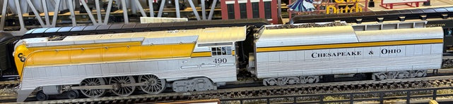 Rail King 30-1412-1 Chesapeake & Ohio 4-6-4 Streamlined Hudson Steam Engine w/ PS2-Second hand-M6173