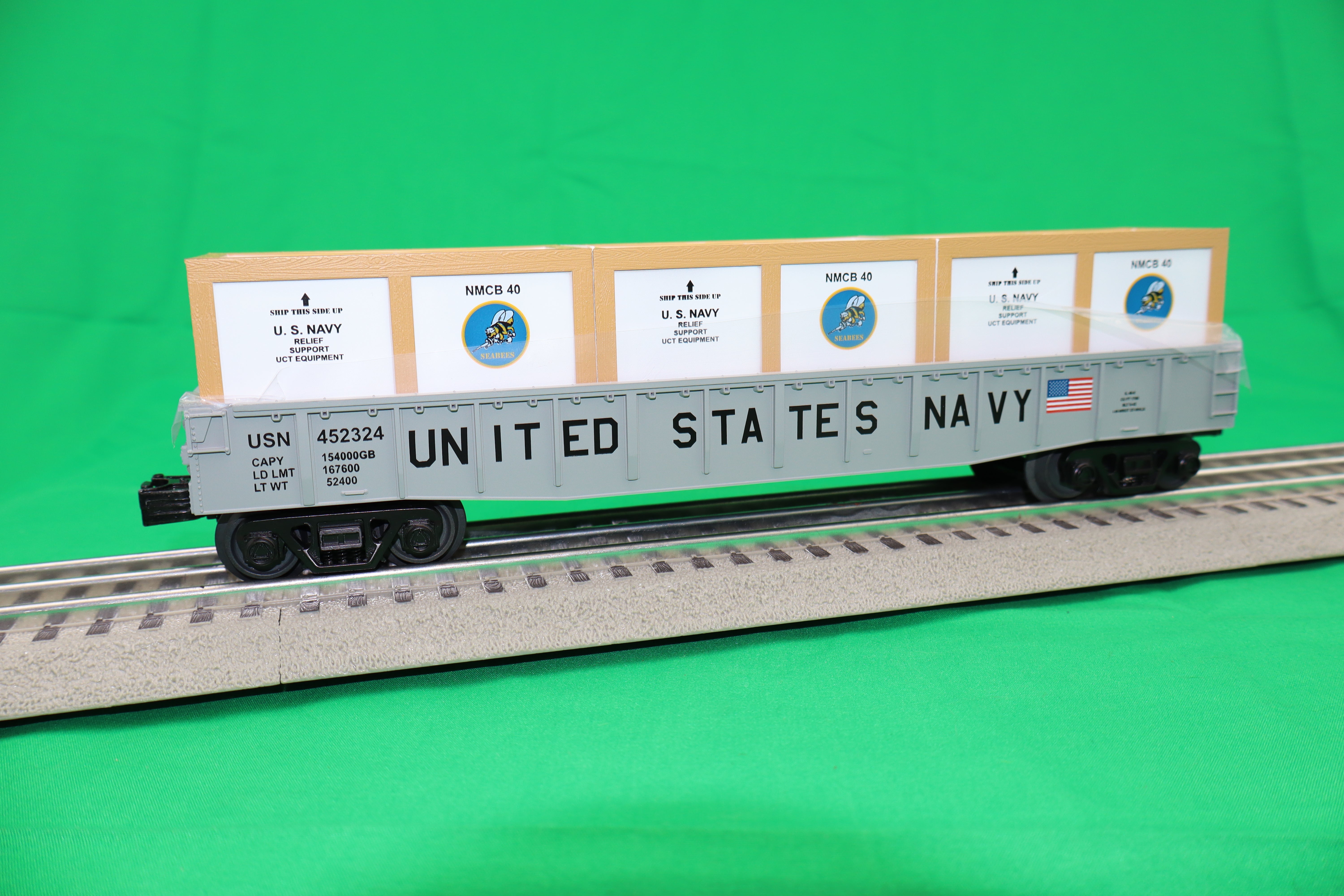 MTH 30-72251 - Gondola Car "U.S. Navy" #452324 w/ Crates