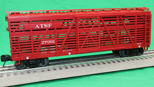 MTH 20-94729 - Premier - Steel Sided Stock Car "Santa Fe" - MrMuffin'sTrains