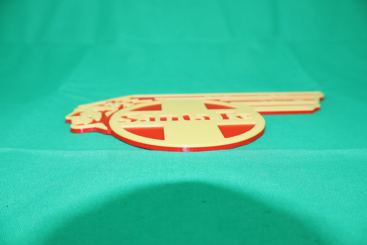 Trackside 3D #47 - 3D Printed Railroad Signs "Santa Fe" (Headdress) - MrMuffin'sTrains
