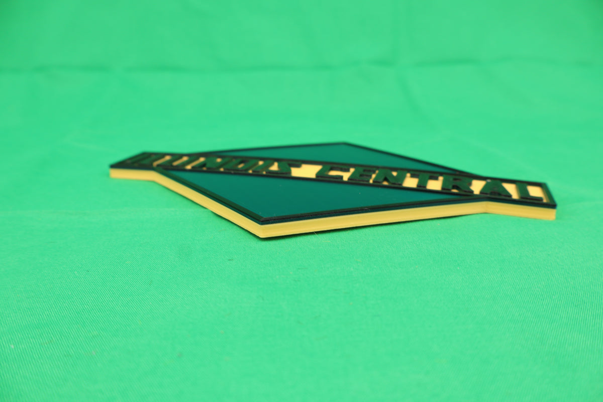 Trackside 3D #14 - 3D Printed Railroad Signs "Illinois Central" (Dark)
