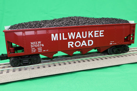 MTH 30-70138 - RailKing - 4-Bay Hopper Car Set "Milwaukee Road" (3-Car)