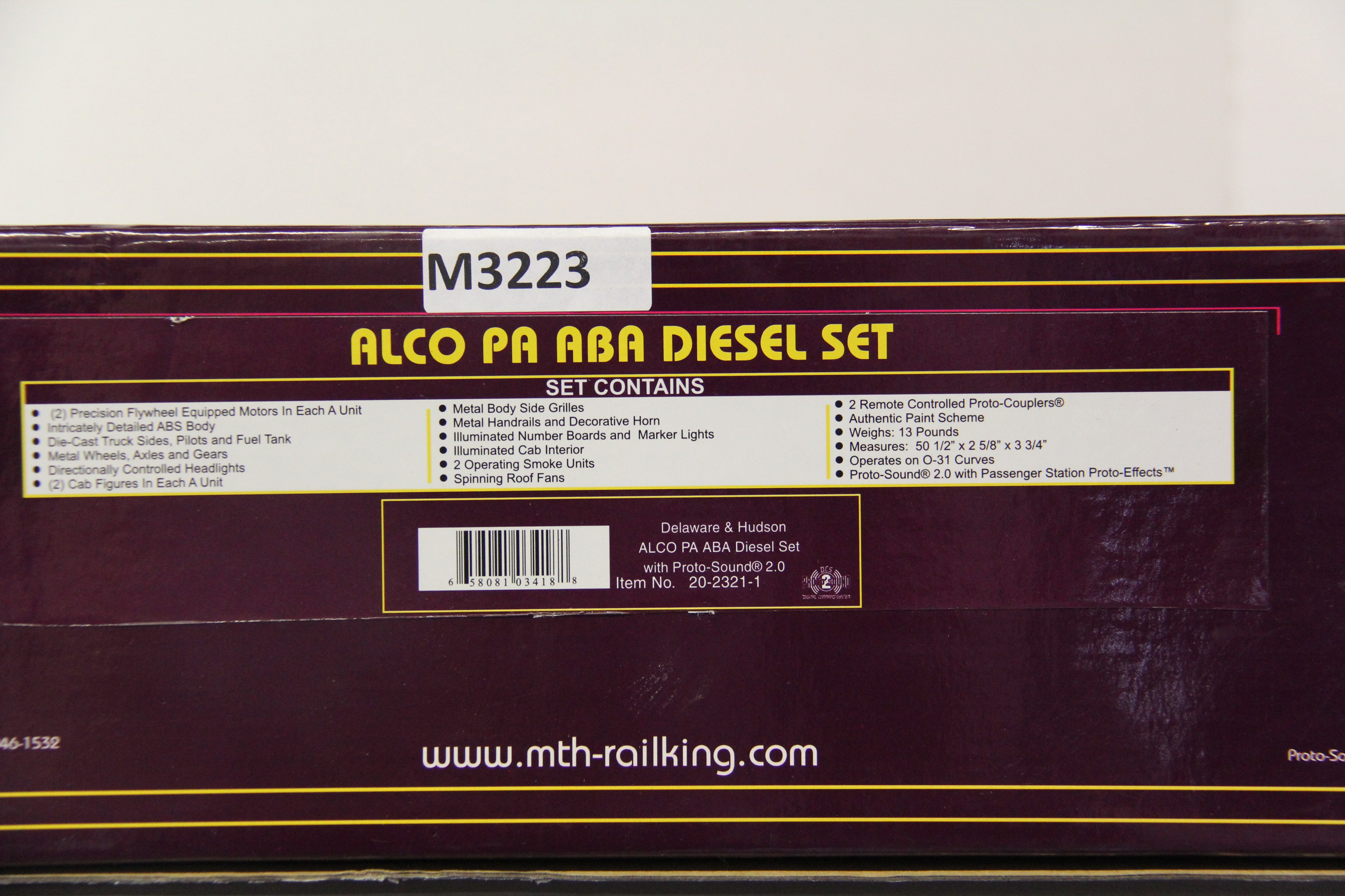 MTH 20-2321-1 Delaware & Hudson ALCO PA ABA Diesel Set-Second hand-M3223