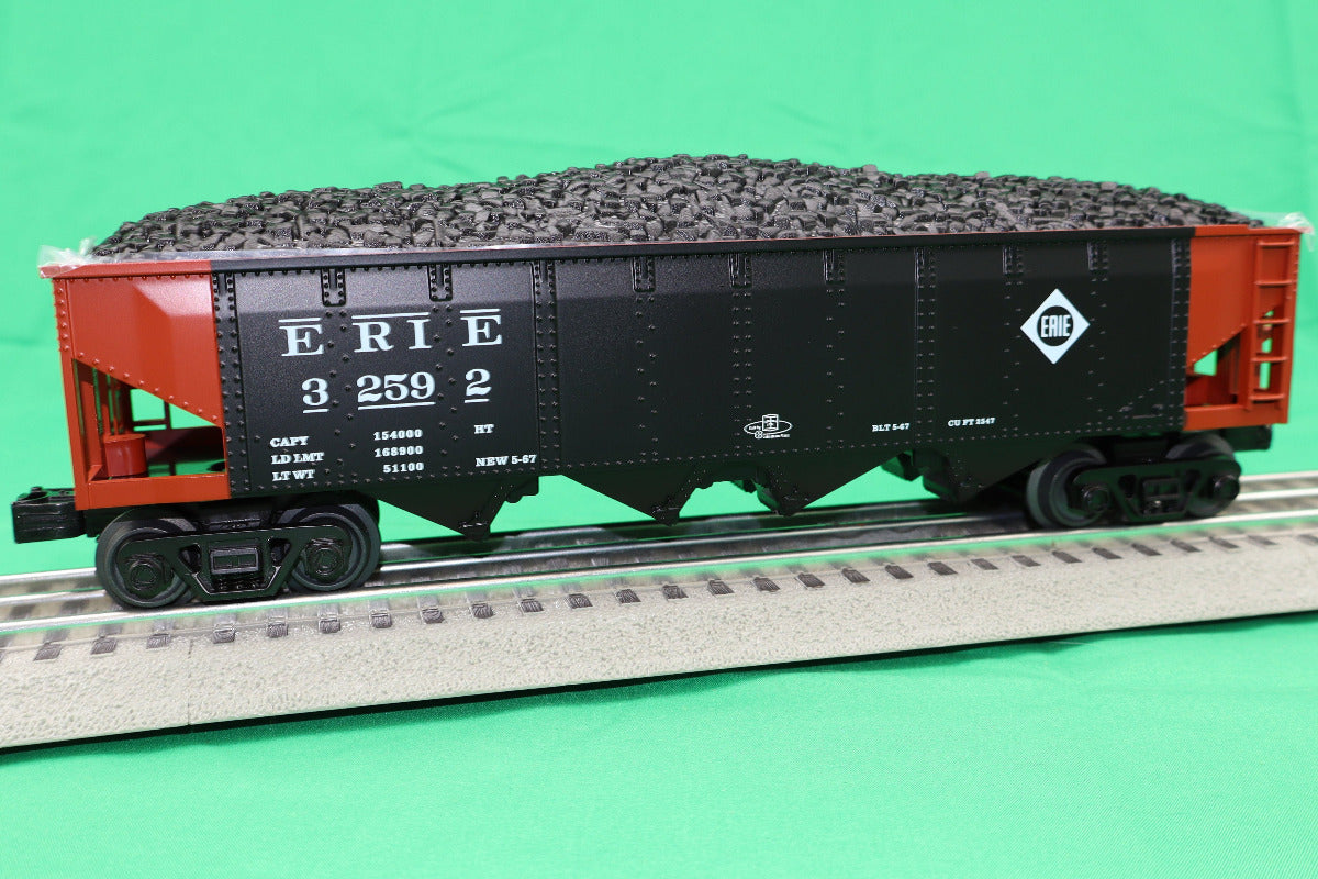 MTH 30-70135 - 4-Bay Hopper Car Set "Erie" (3-Car) - MrMuffin'sTrains