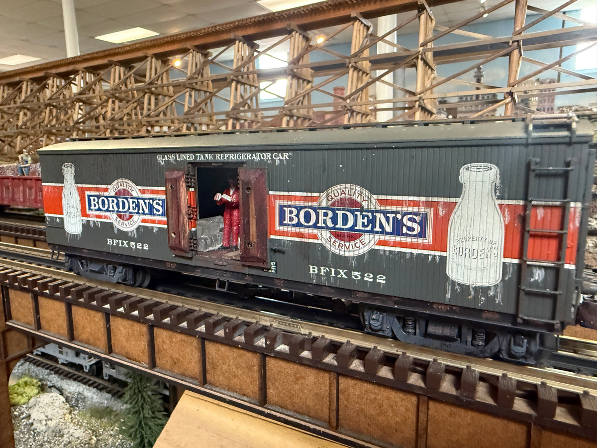 Lionel 6-17357 Borden's Milk Car - weathered and detialed by Harry Hieke