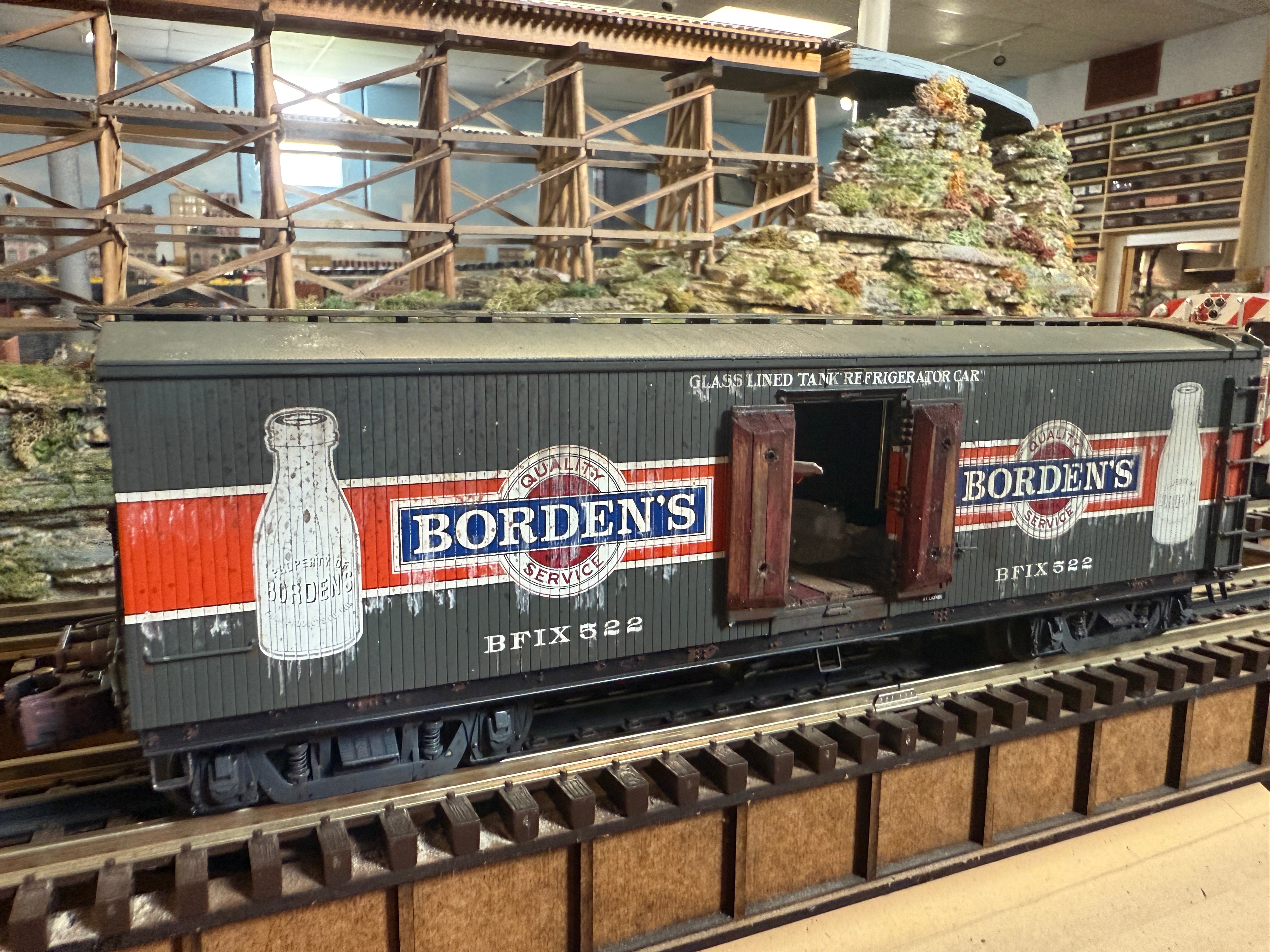 Lionel 6-17357 Borden's Milk Car - weathered and detialed by Harry Hieke