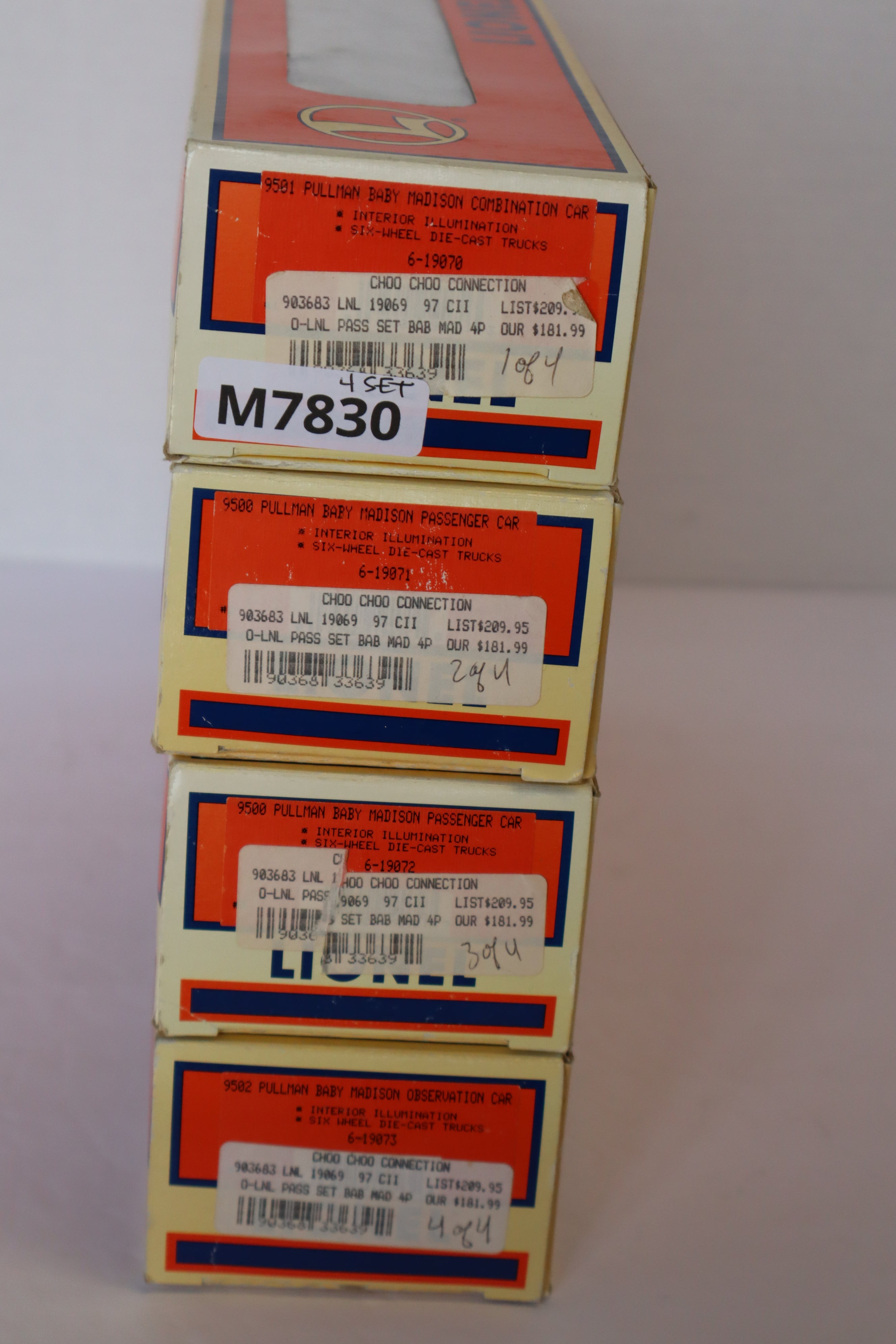 Lionel 6-19070 -9501 Pullman Baby Madison Passenger Set of 4-Second hand-M7830