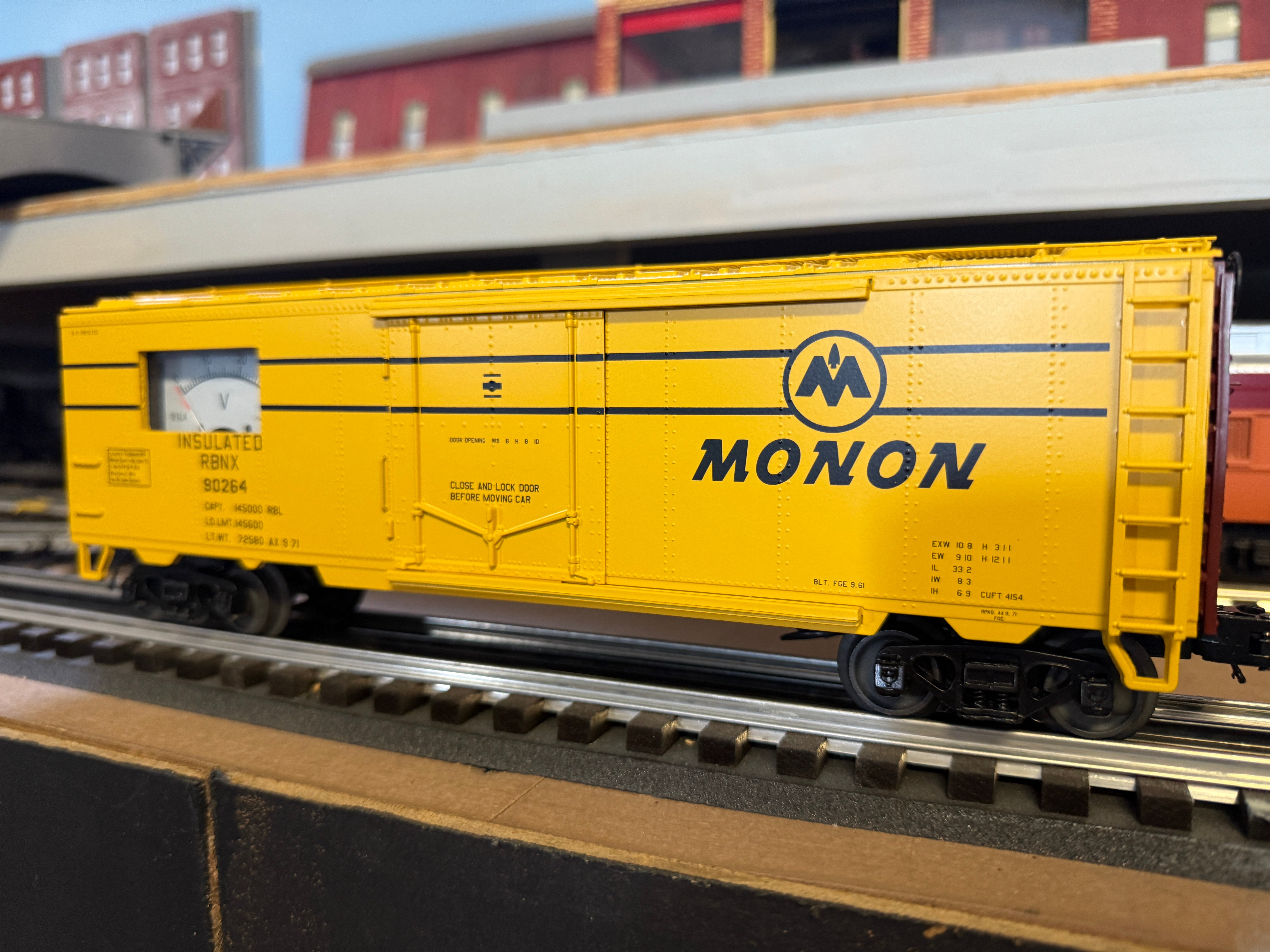 MTH 20-94757 - 40’ Steel Sided Reefer Power Meter Car "Monon" #90264 - Custom Run for MrMuffin'sTrains