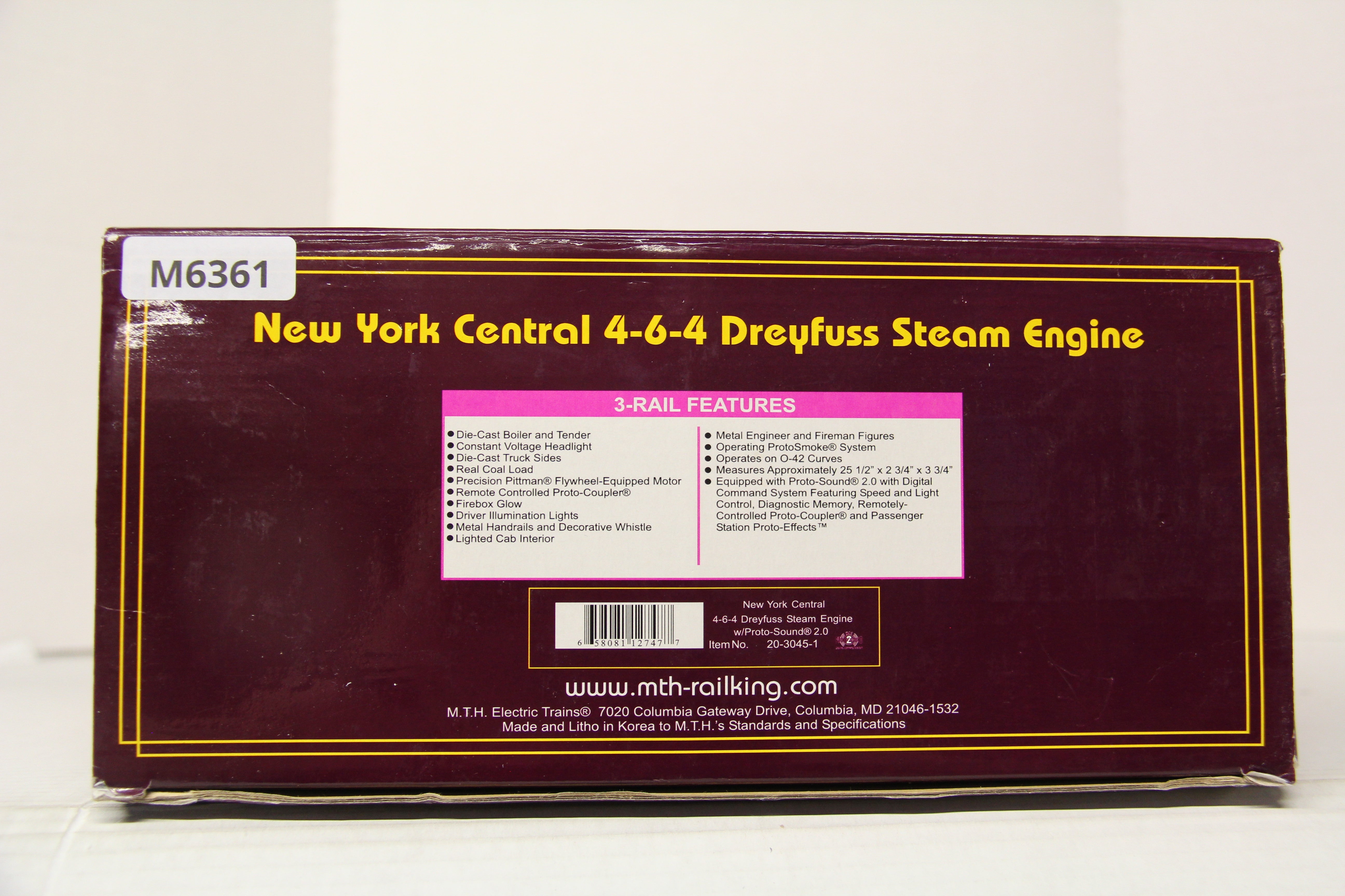 MTH 20-3045-1 New York Central 4-6-4 Dreyfuss Steam Engine-Second hand-M6361