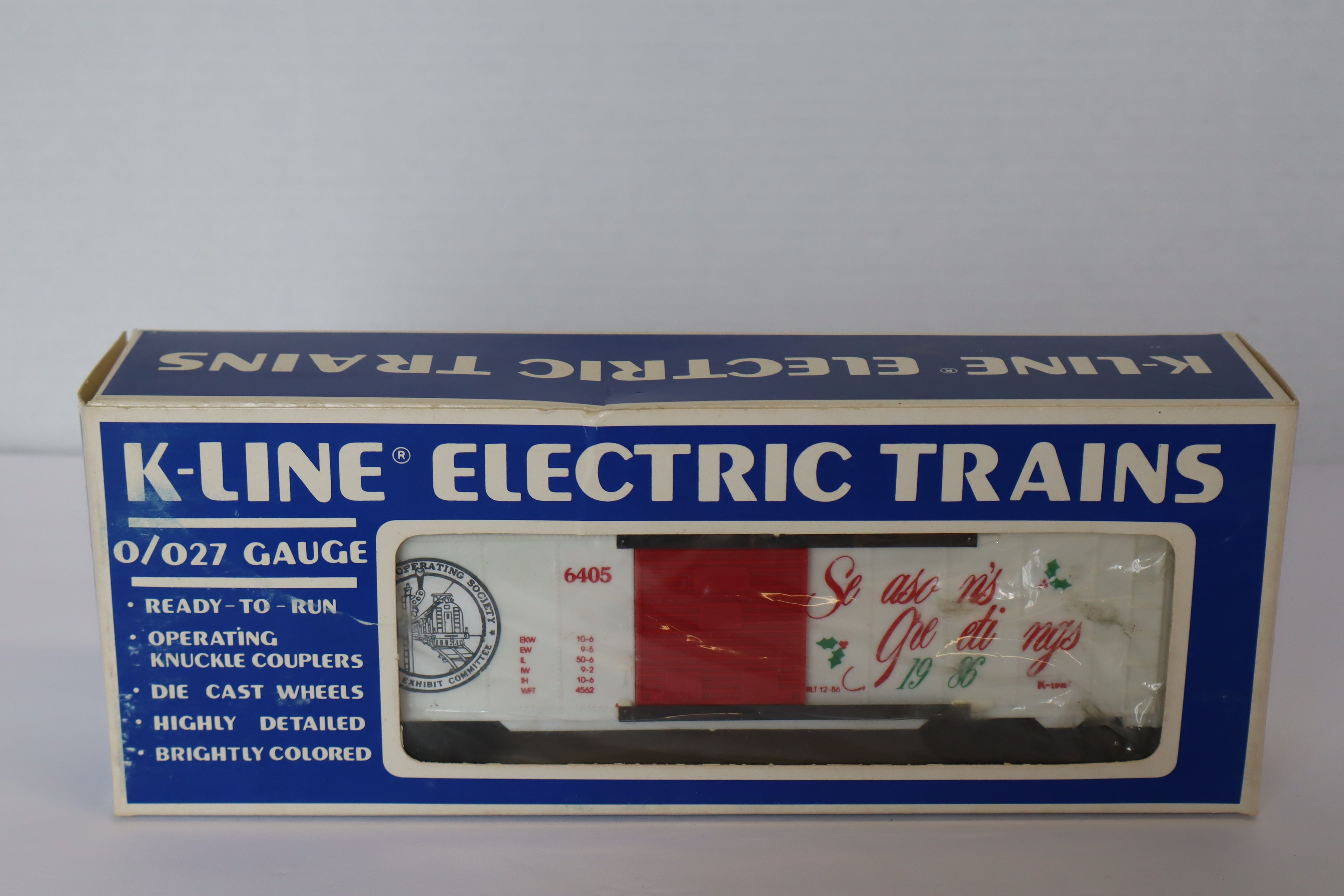 1986 K Line K-6405 TTOS Seasons Greetings Boxcar-Second hand-M7853
