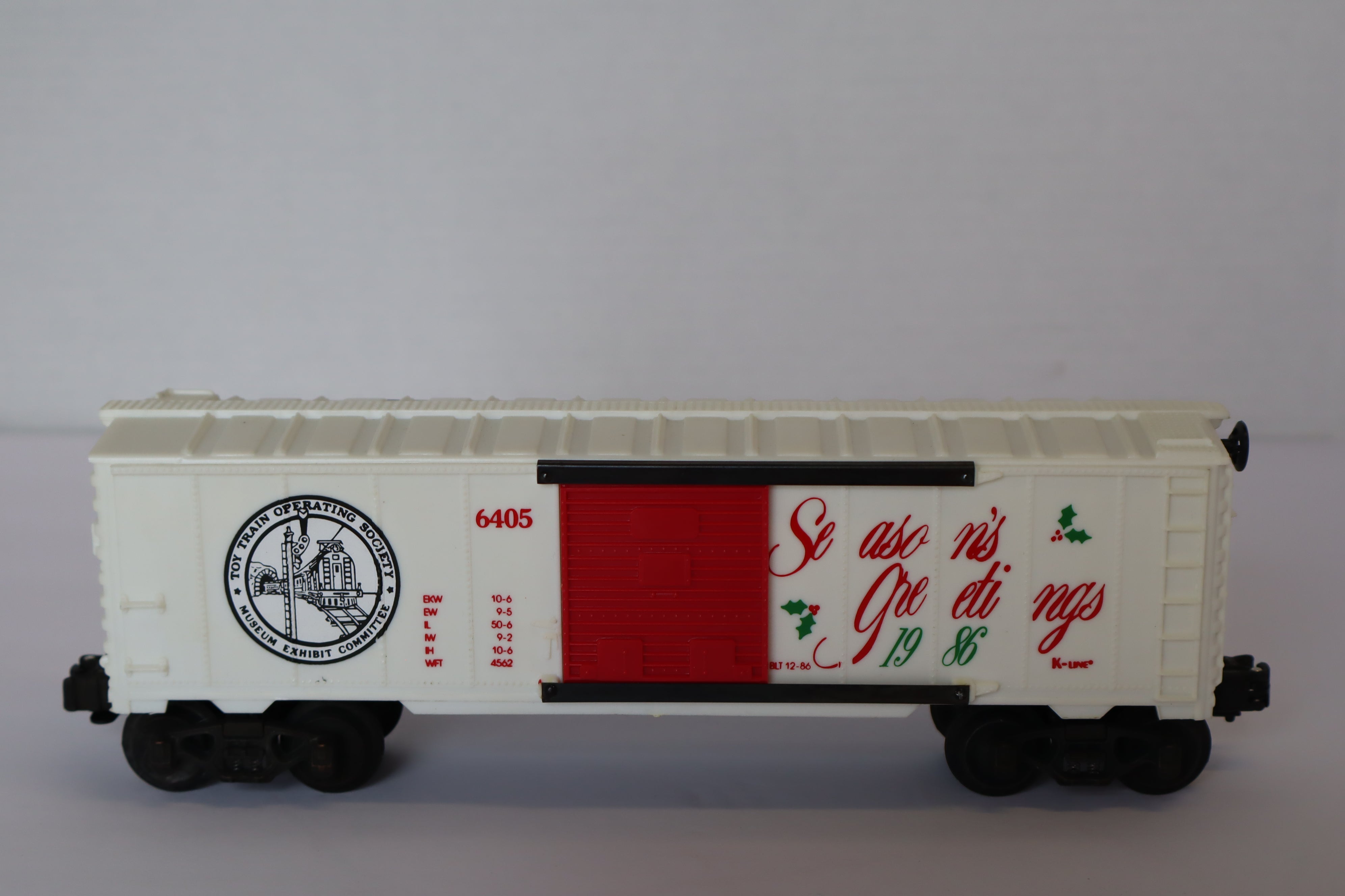 1986 K Line K-6405 TTOS Seasons Greetings Boxcar-Second hand-M7853