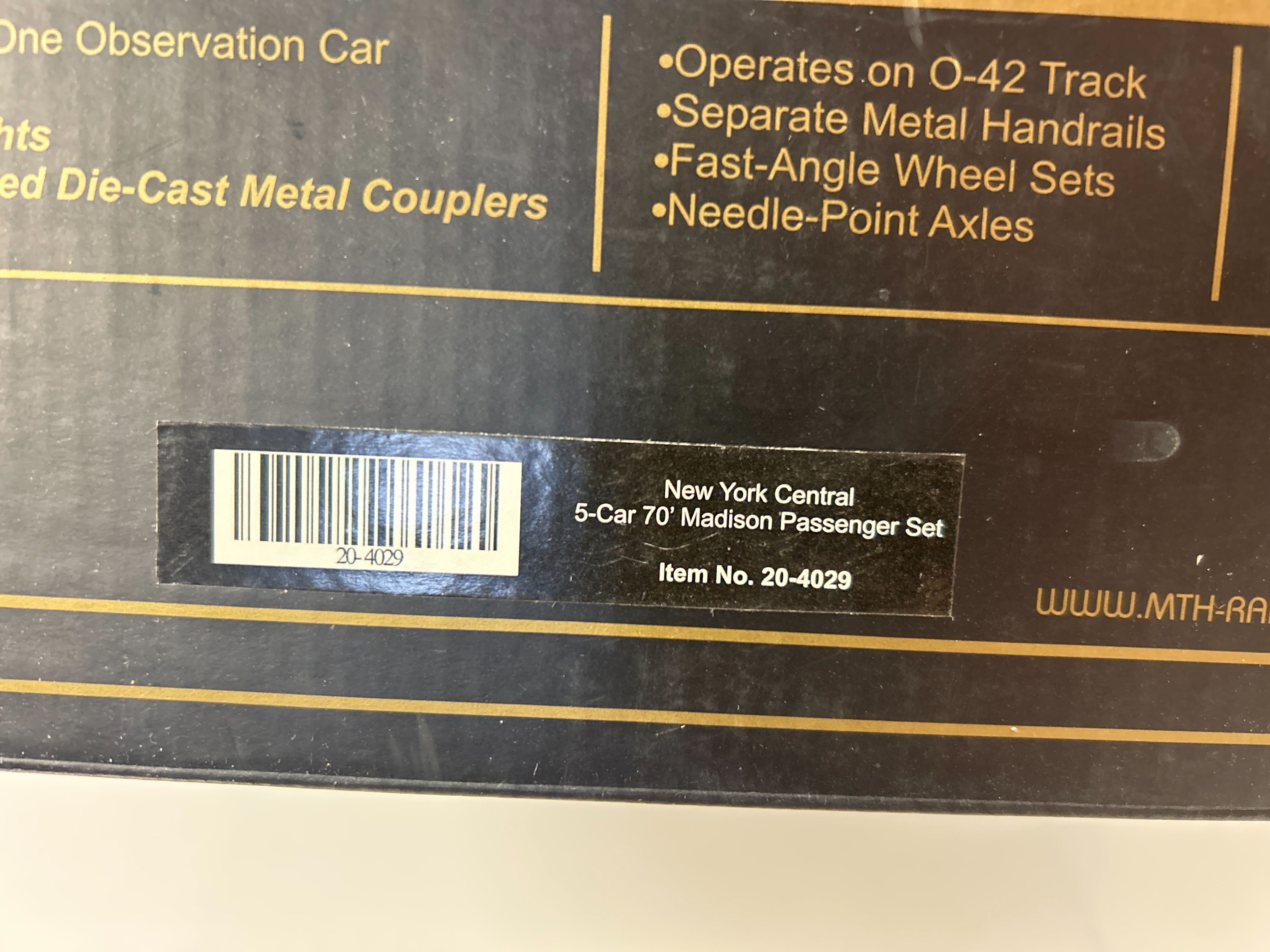 MTH 20-3040-1 NYC 4-6-4 J1e Hudson Steam Engine & 7 Car Passenger Set &  MTH 20-93037 Millennium Boxcar Y2K-Second hand-M5596