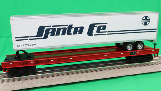 MTH 20-95704 - Premier - Flat Car "Santa Fe" w/ 48' Trailer