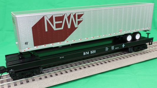 MTH 20-95701 - Premier - Flat Car "Boston & Maine" w/ 48' Trailer - MrMuffin'sTrains