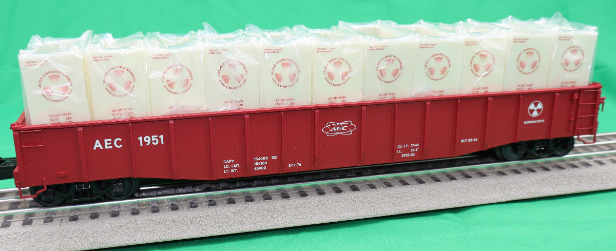 Lionel 2526570 - PS-5 Gondola Car "AEC" #1951 w/ Cannisters (Glow in the Dark)